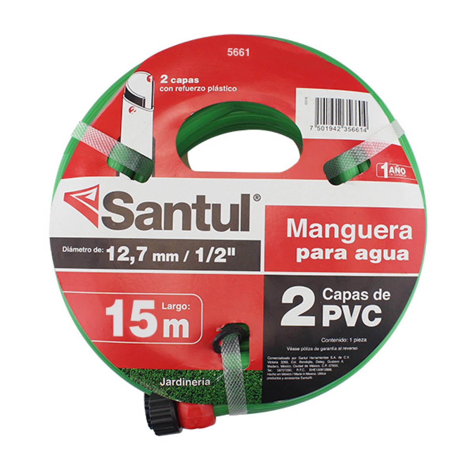 Manguera 2 capas PVC 15m 1/2" Santul 5661