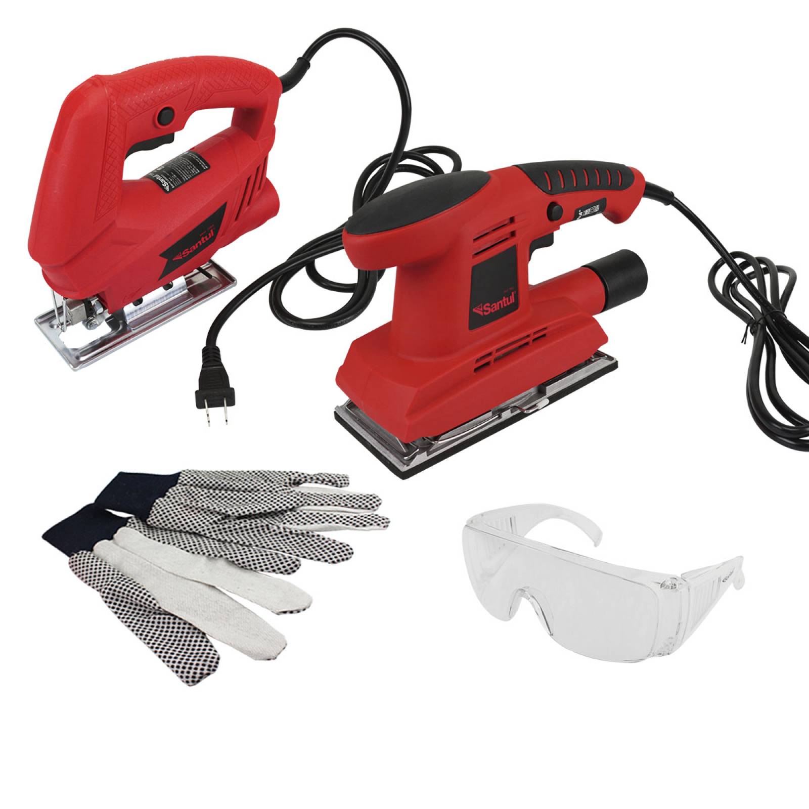 Kit de Sierra Caladora, Lijadora Orbital y Accesorios Santul 986
