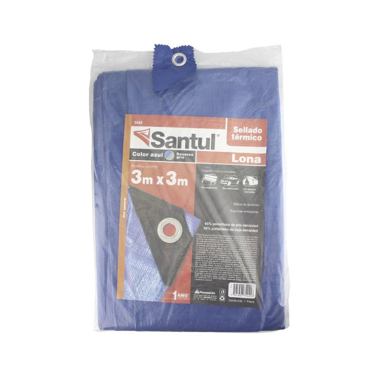 Lona Uso Ligero Azul 3 x 3 m Santul 5442