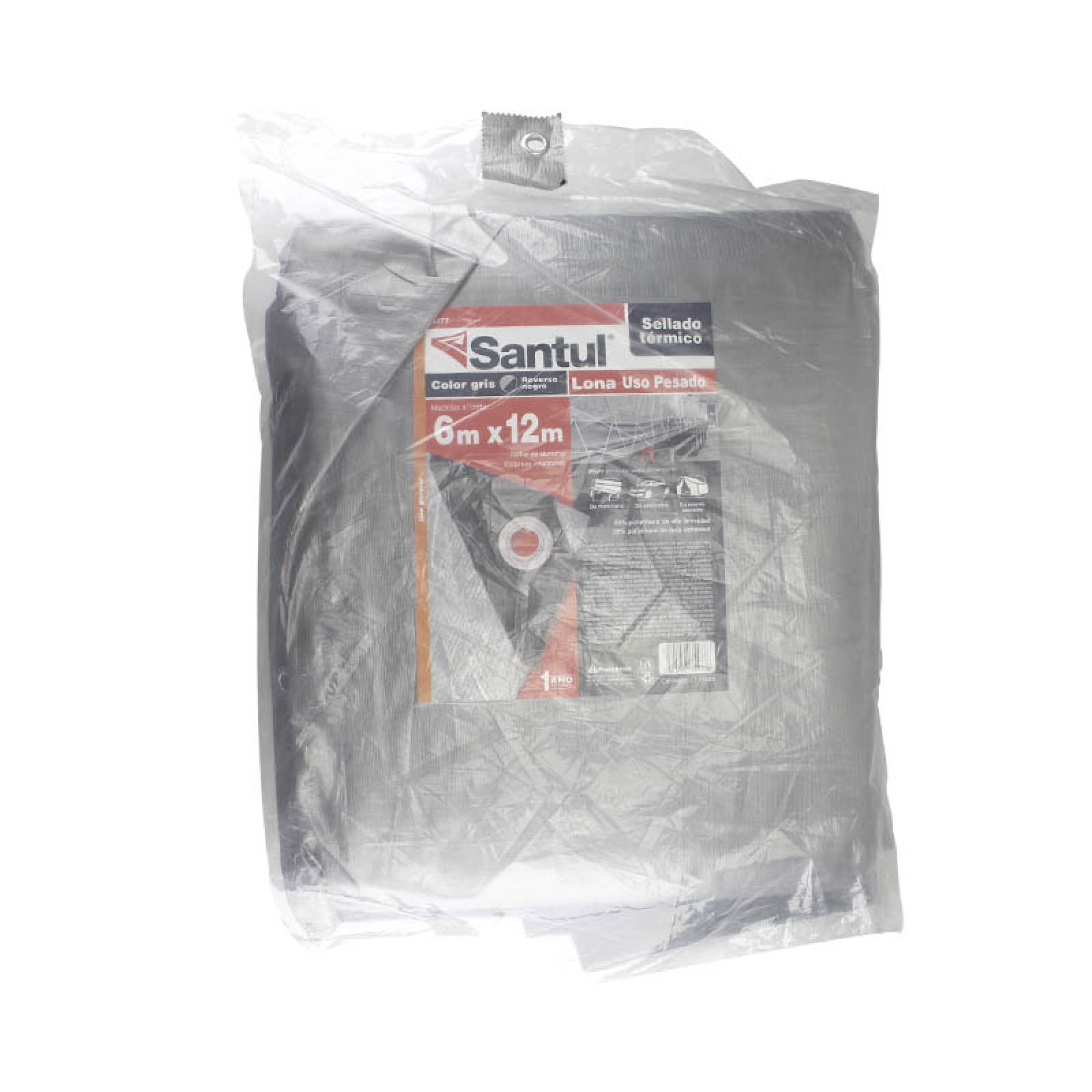 Lona Uso Pesado Gris 6 x 12 m Santul 5477