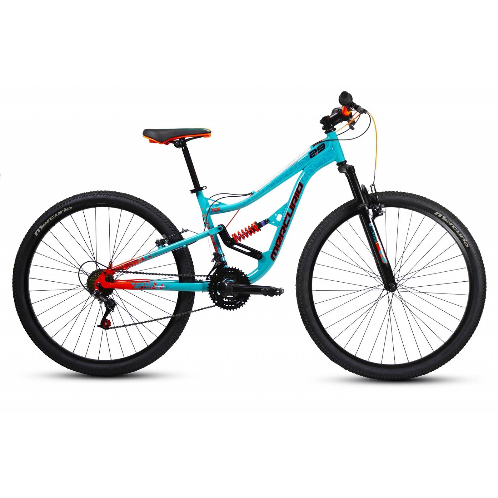 Bicicleta Mercurio Kaizer Doble Suspension 21 Vel Rodada 29 Esmeralda