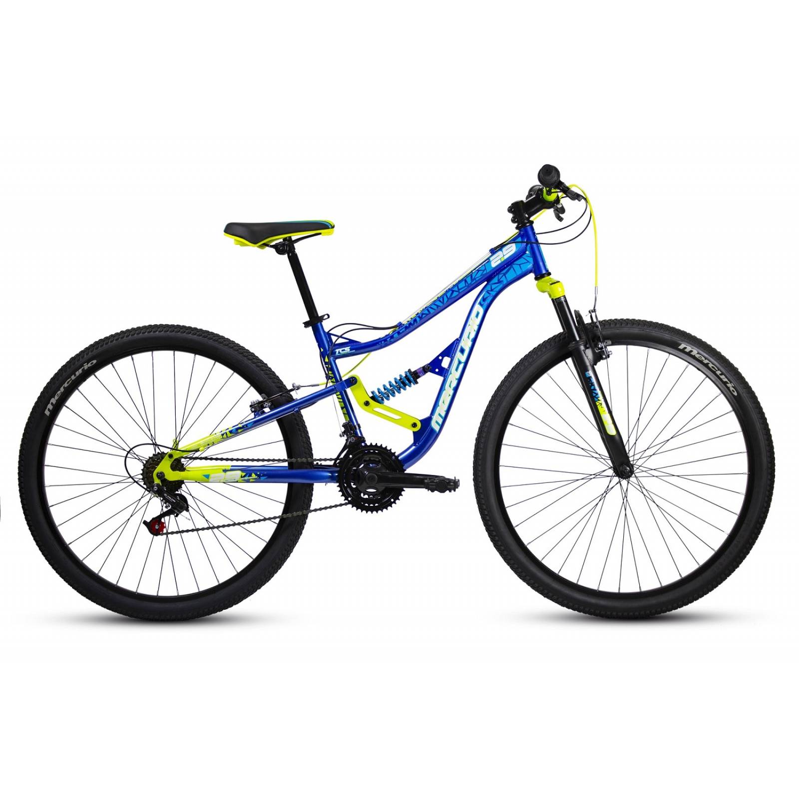 Bicicleta Mercurio Kaizer Doble Suspension 21 Vel Rodada 29 Azul