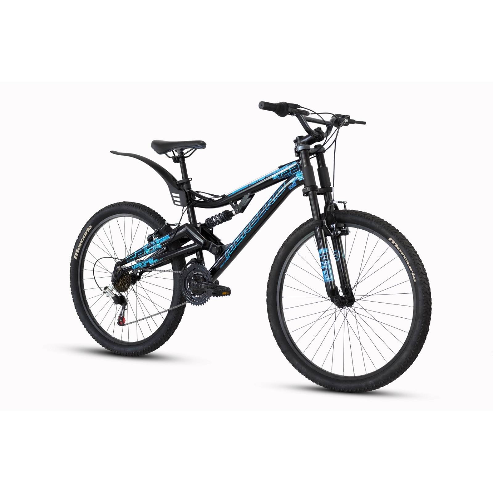 Bicicleta Mercurio Kaizer Doble Suspension 21 Vel Rod 26 Azul