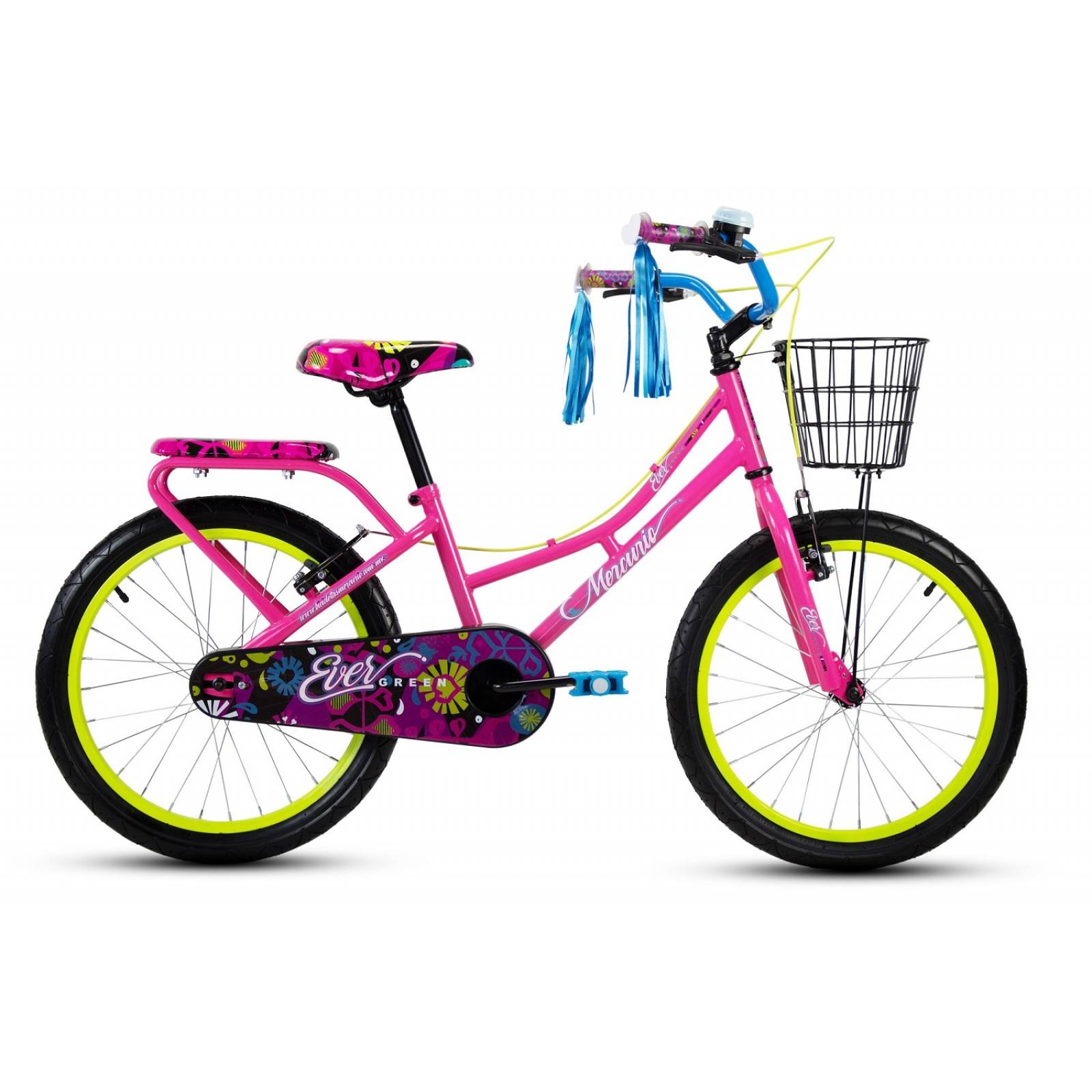 Bicicleta Mercurio Evergreen Rodada 20 Con Canasta Rosa