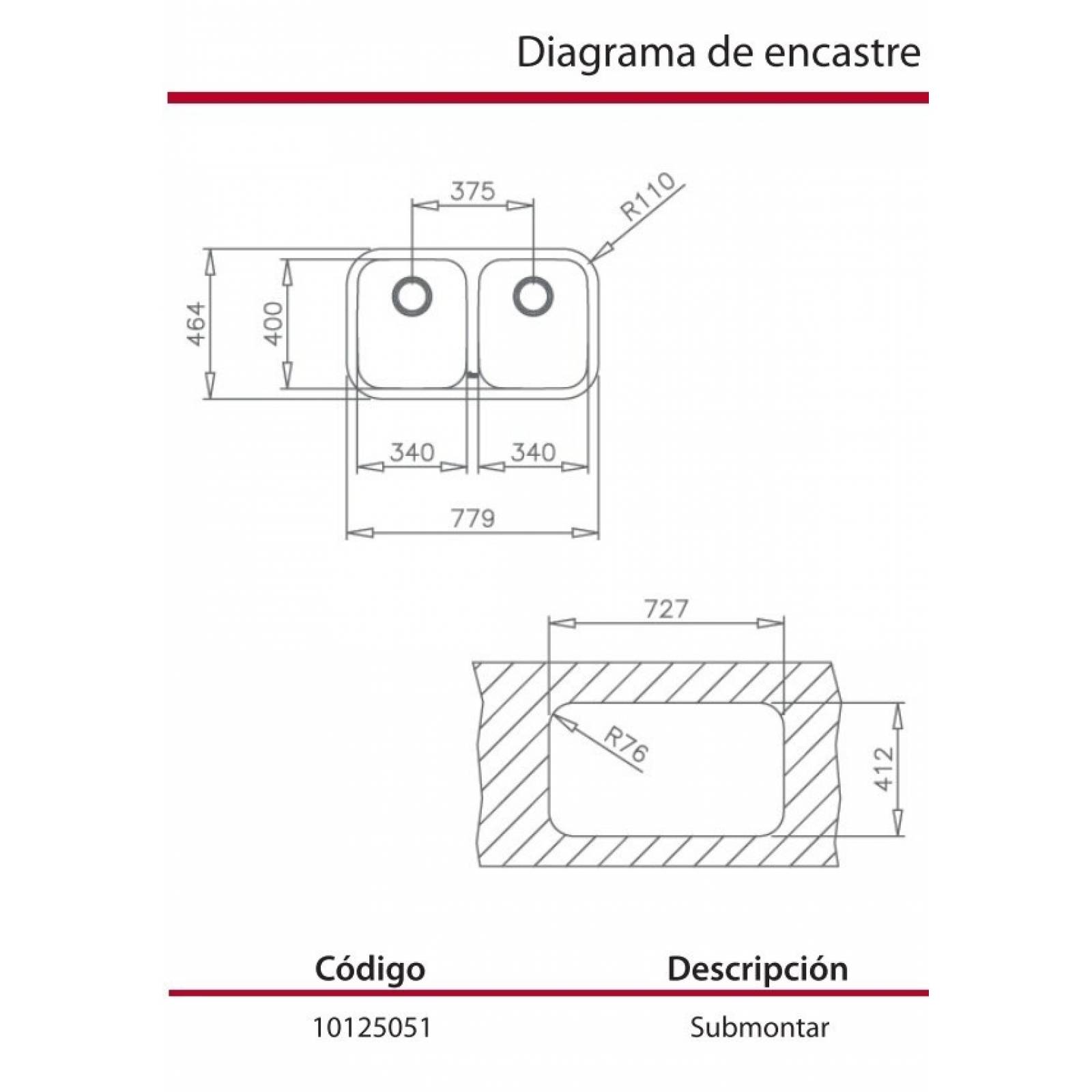 Fregadero Teka Submontar Be 2c 780 (tu 30.18) 10125051