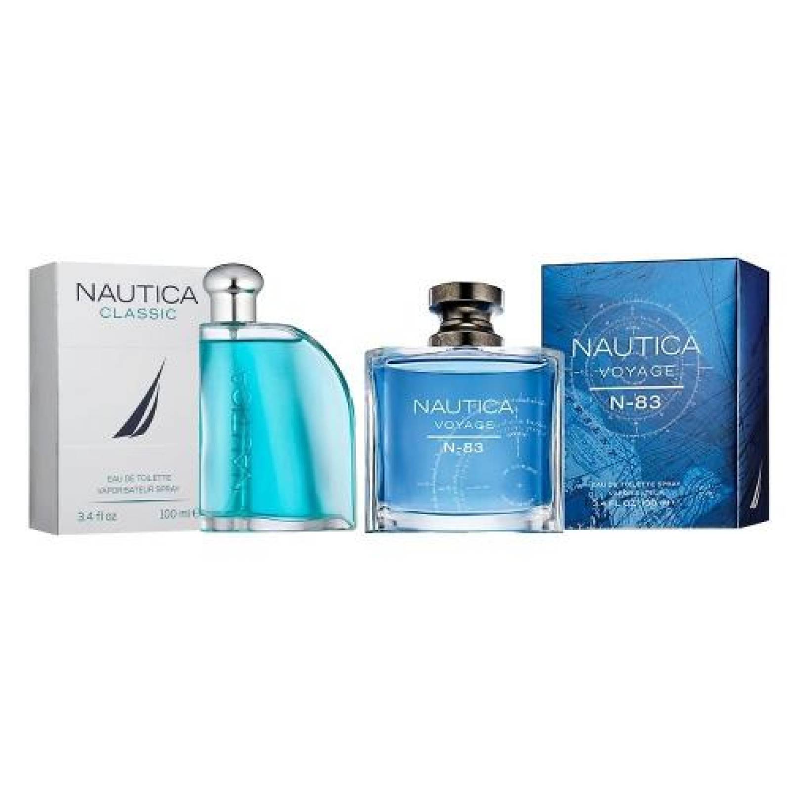 Paquete 2 Perfumes 2X1 Nautica Voyage N-83 + Classic Caballero 100 ml Edt Spray