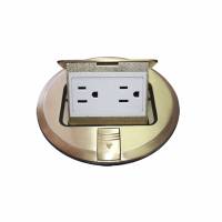 Mini Caja De Piso De Contactos Redonda Bronce Thorsman