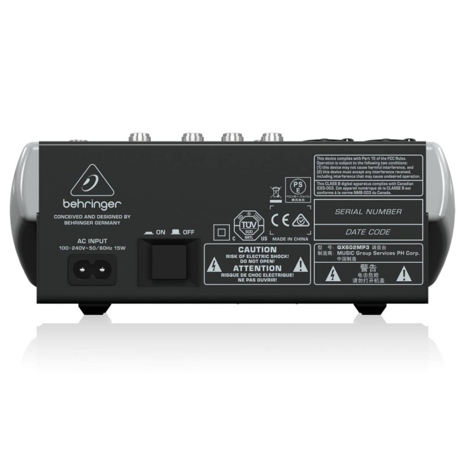 Mezcladora BEHRINGER Reproductor de MP3 XENYX QX602MP3 