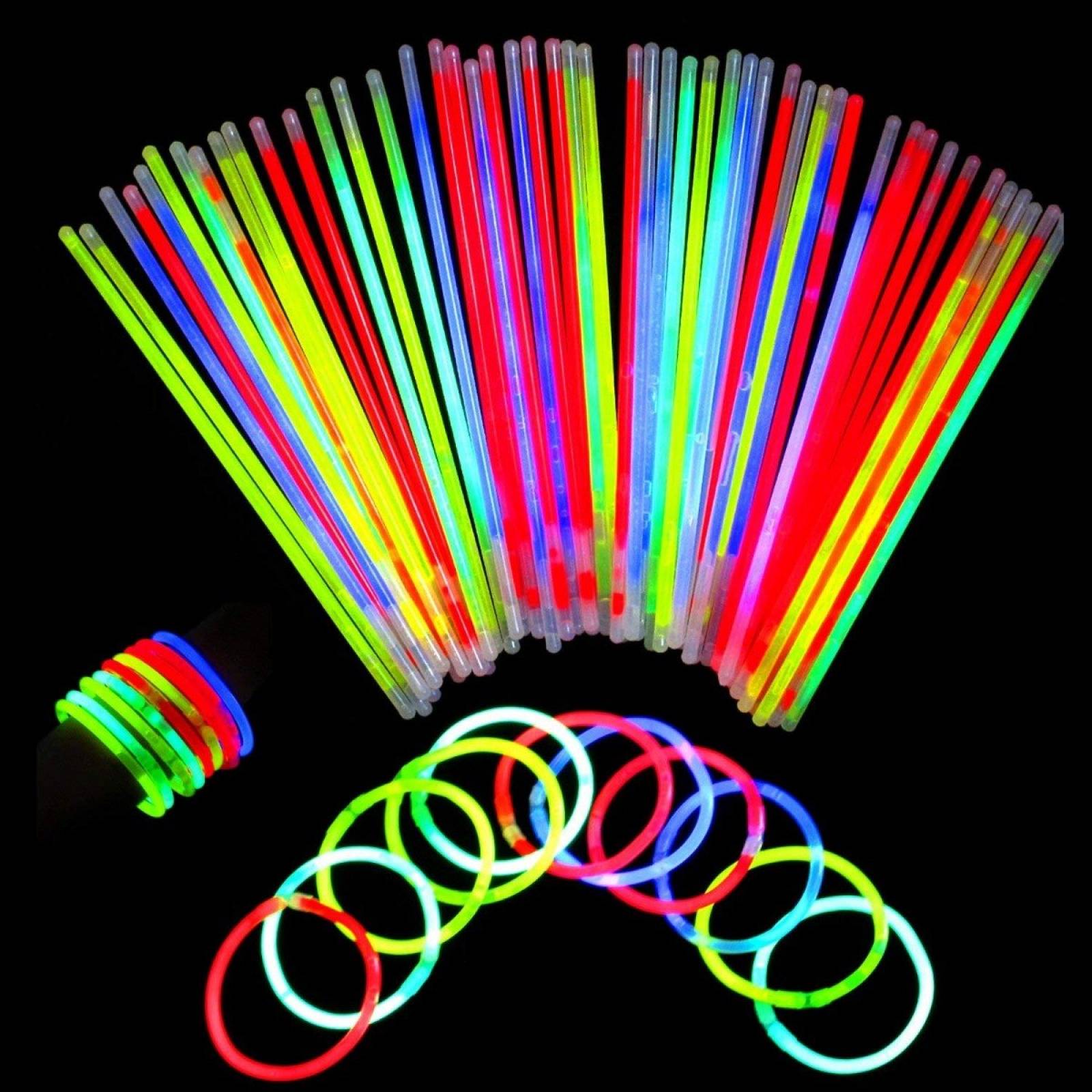 100 Pulseras Neon Cyalume 5 Colores Fiestas NEONMANIA 