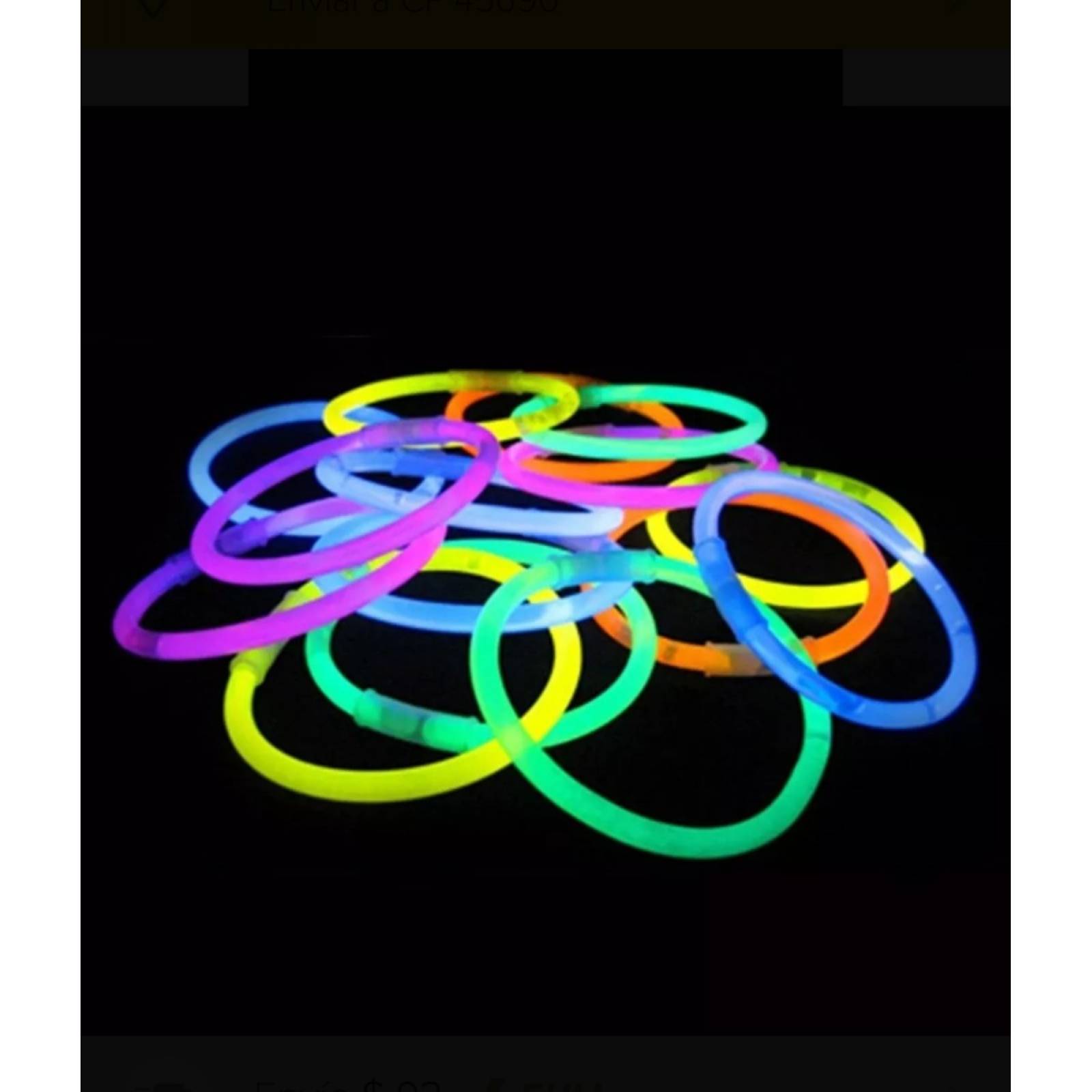 100 Pulseras Neon Cyalume 5 Colores Fiestas NEONMANIA 
