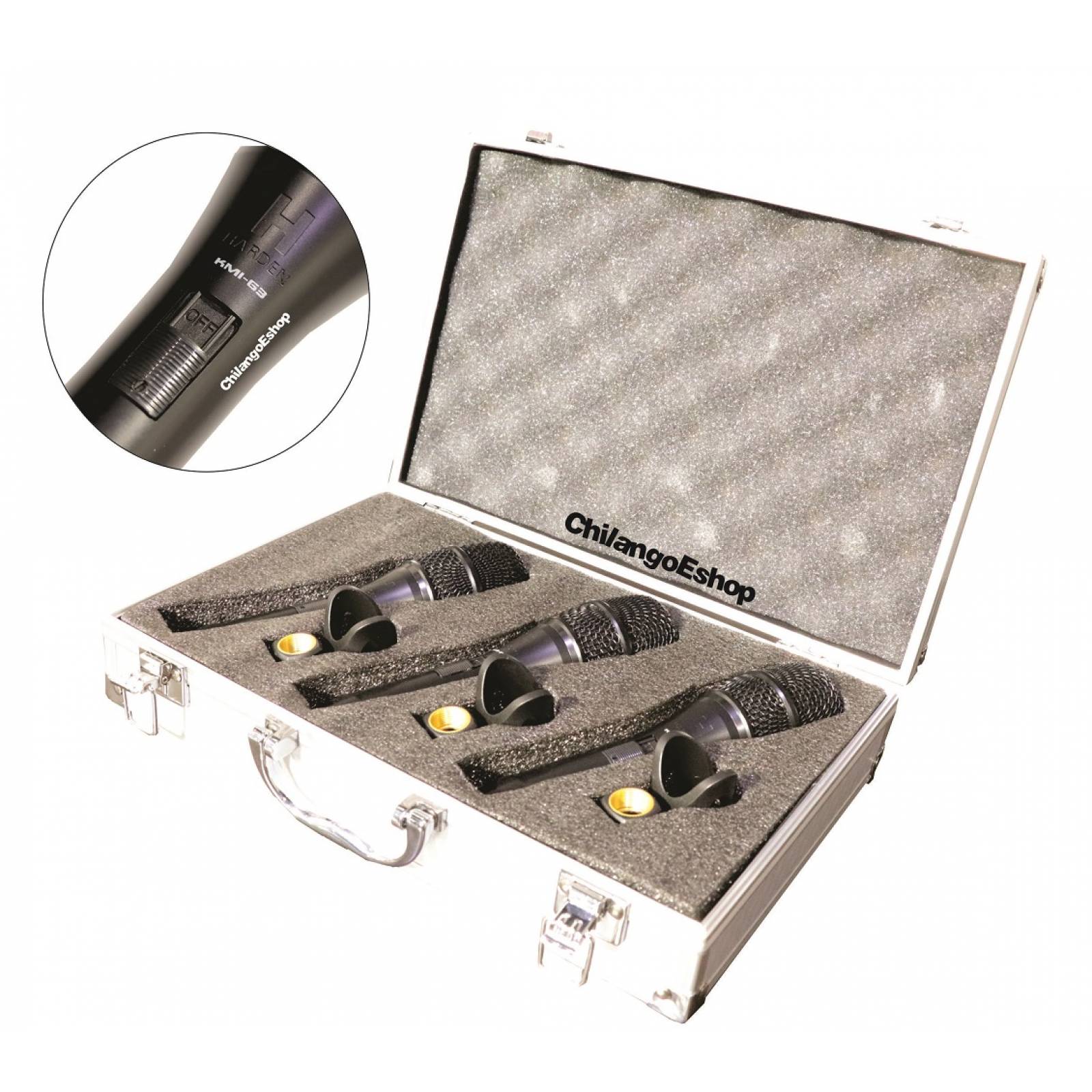 Kit 3 Microfonos Dinamicos Harden Kmi 63 