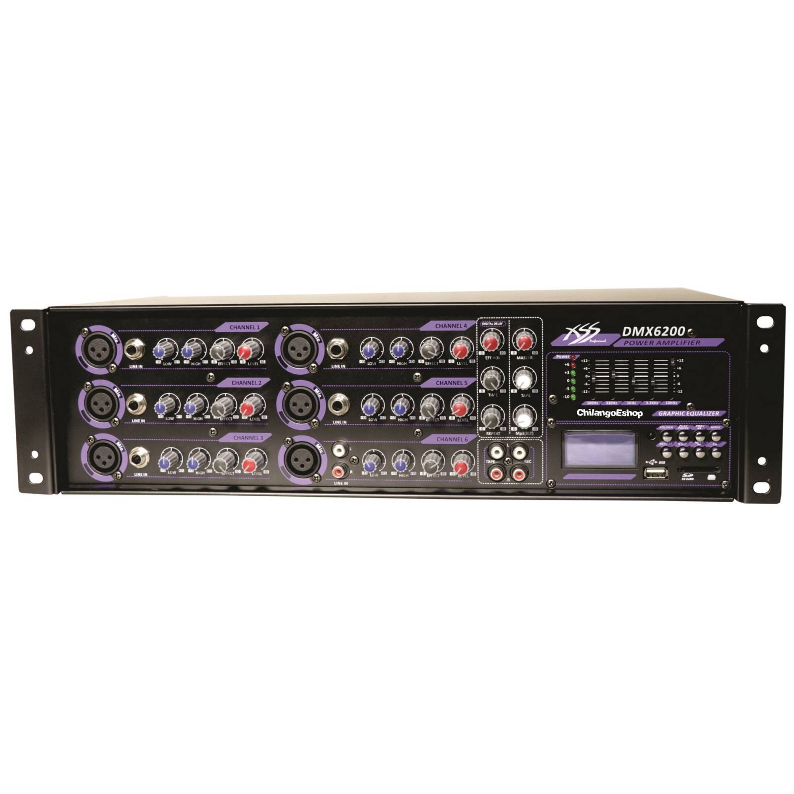 CONSOLA AMPLIFICADA 6 CANALES MONTABLE EN RACK 