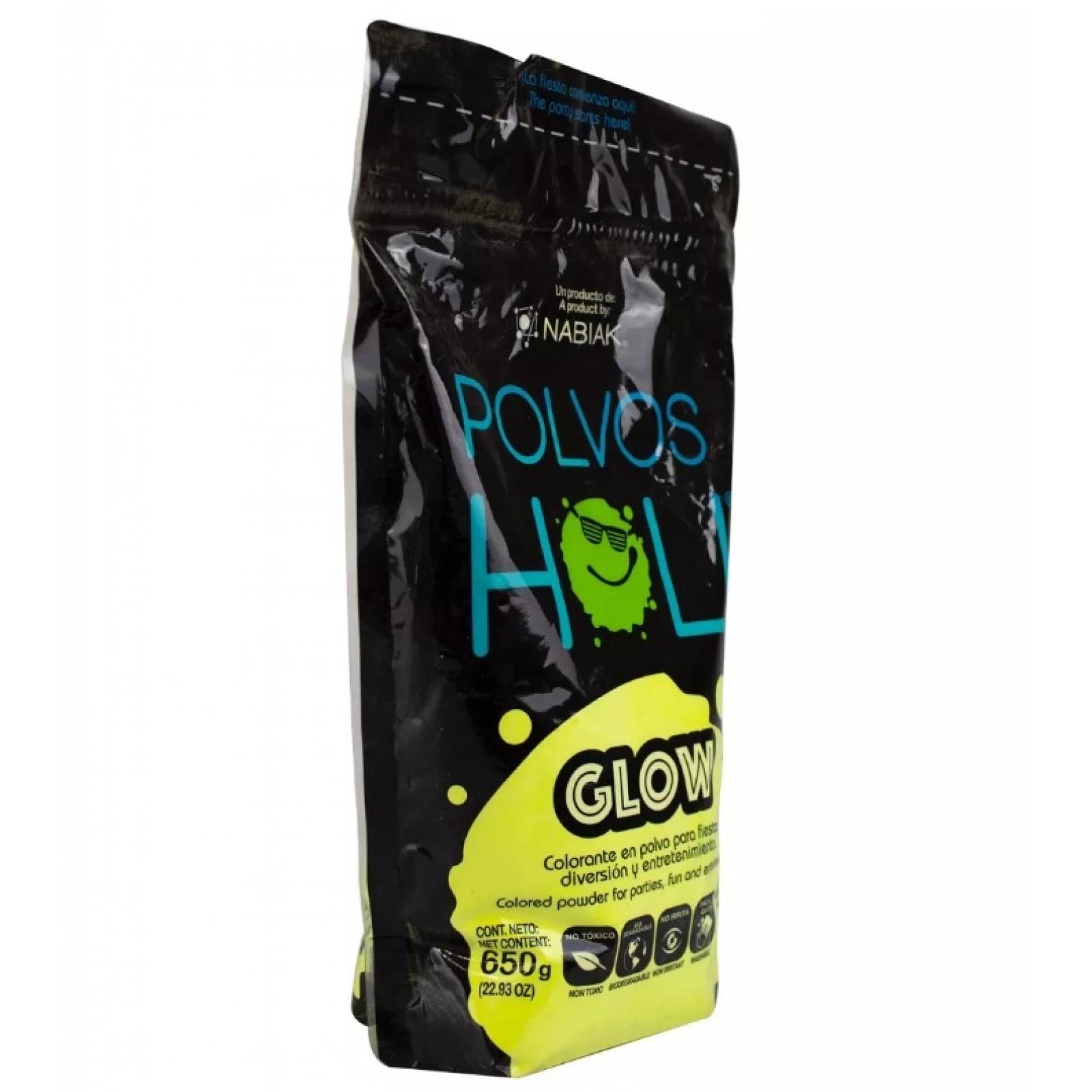 POLVOS HOLI GLOW AMARILLO FLUORESCENTE 