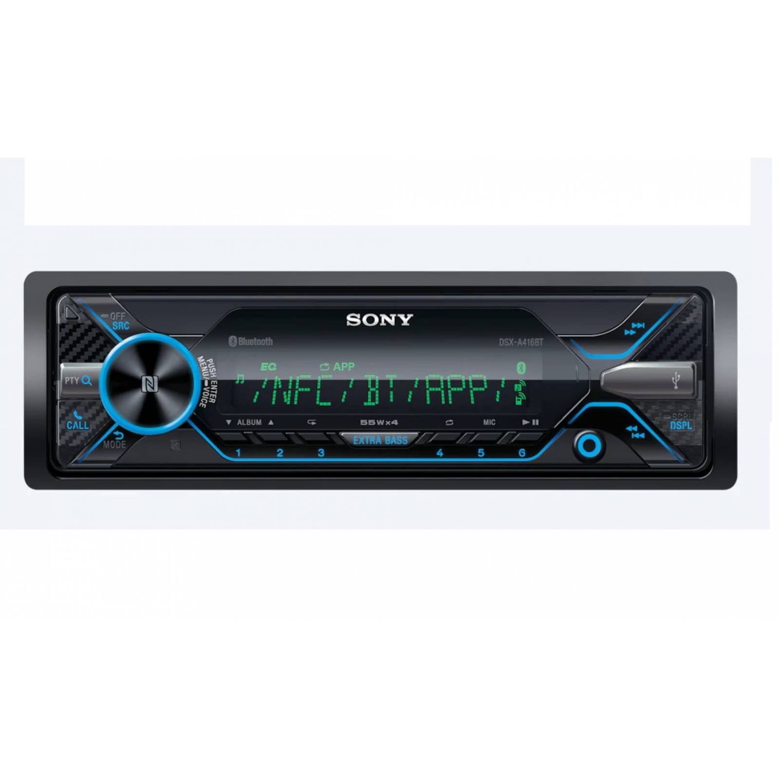 AUTO ESTEREO SONY DSX-A416BT MULTICOLOR BLUETOOTH USB AUXILIAR FM/AM 