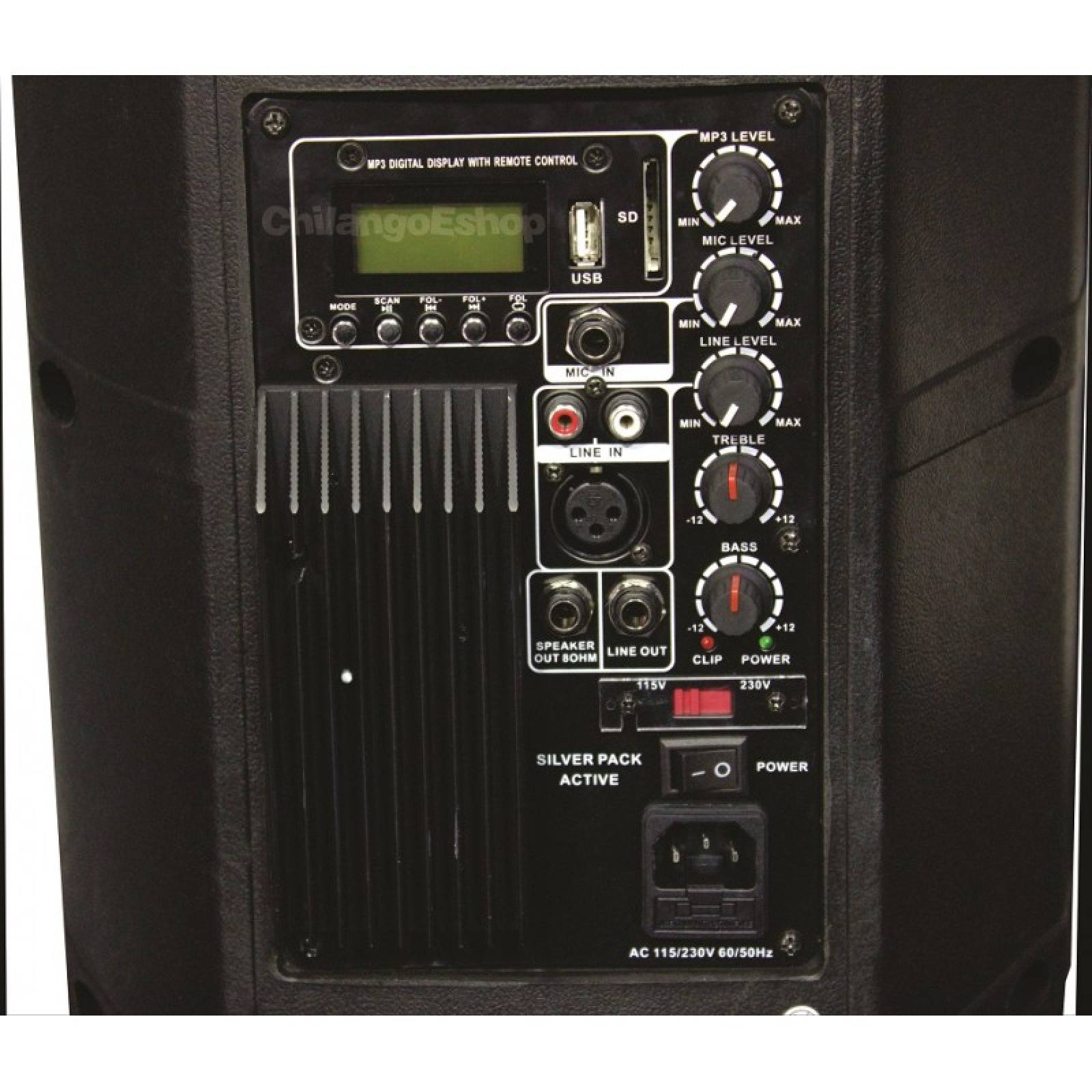 COMBO 2 BAFLES 8 PULG ACTIVO BLUETOOTH USB SD MP3 Y PASIVO 