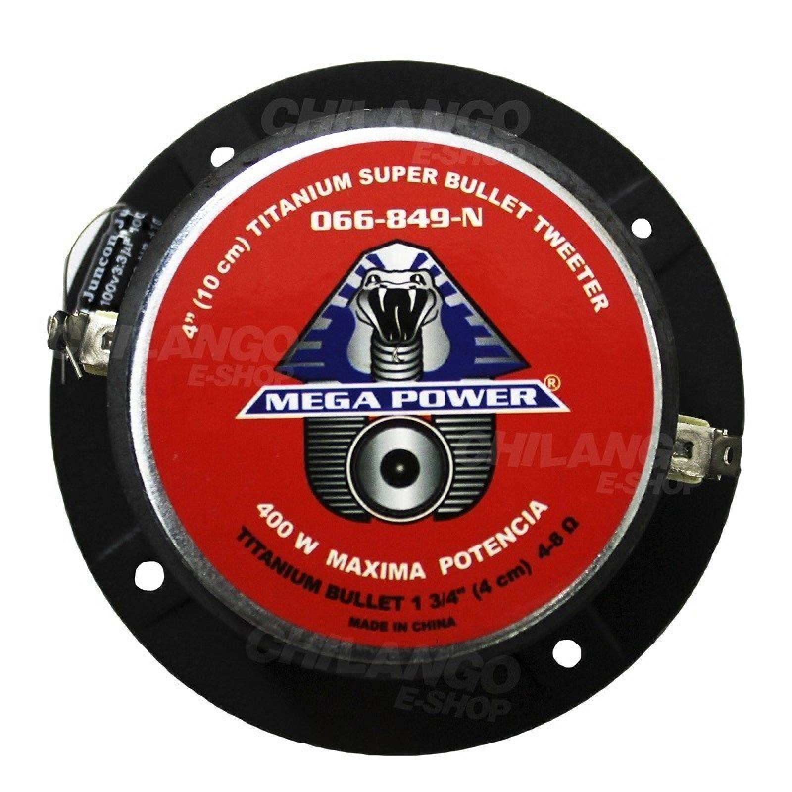 Super Bullet Tweeter Bala Titanium Profesional 400w NEGRO 