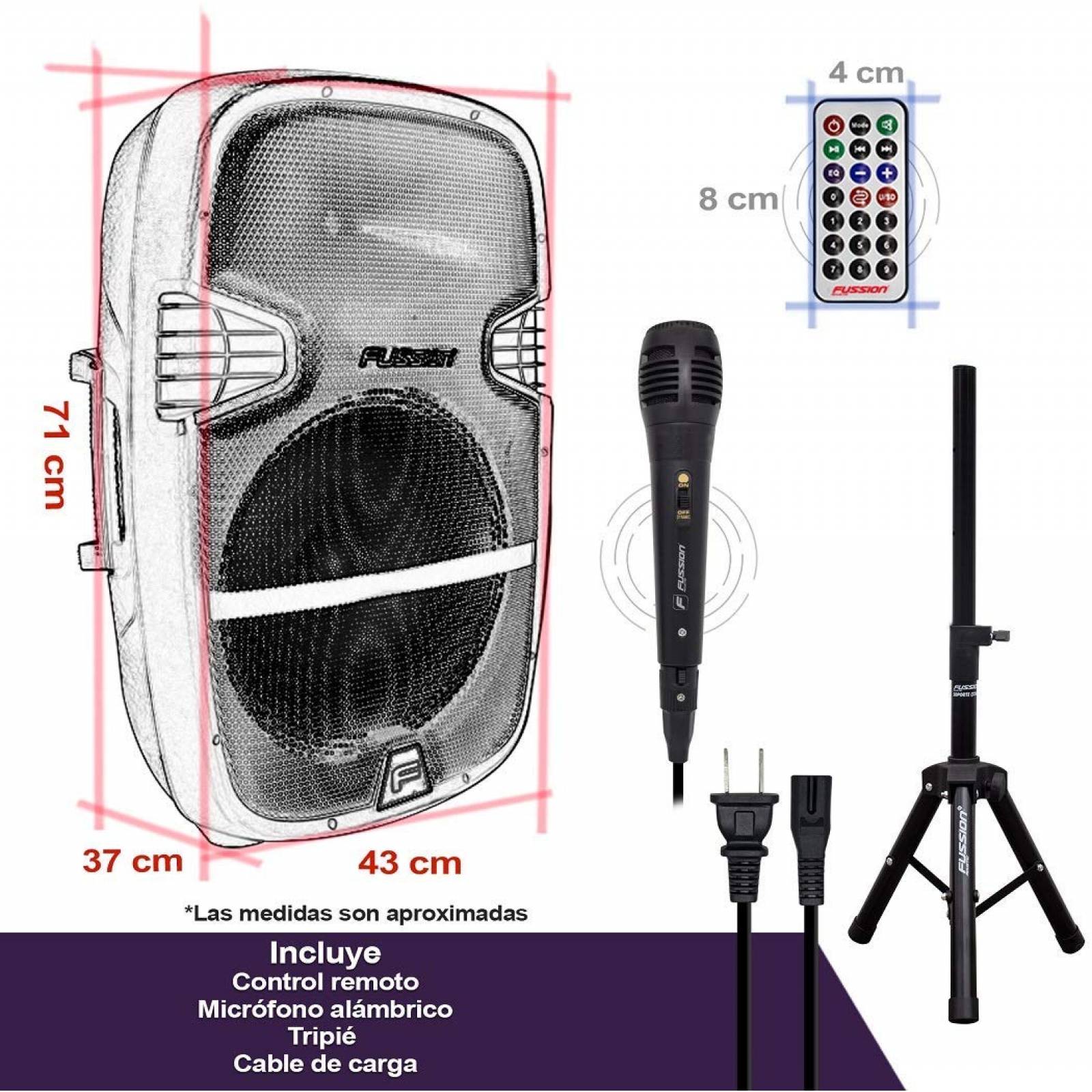 BAFLE AMPLIFICADO RECARGABLE USB SD BLUETOOTH TRIPIE MIC 