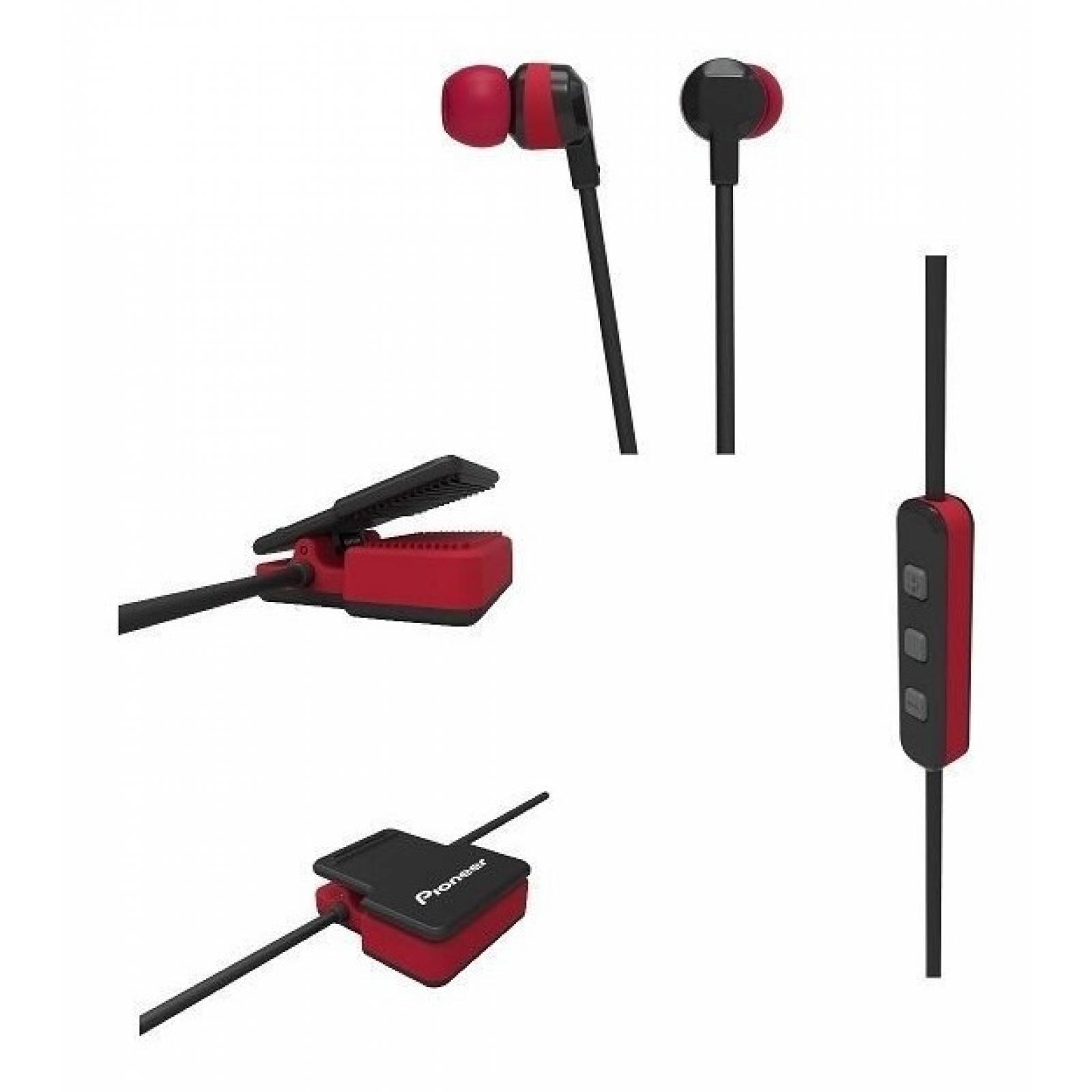 AUDIFONOS ROJOS PIONEER BLUETOOTH IN EAR SE-CL5BT-R 