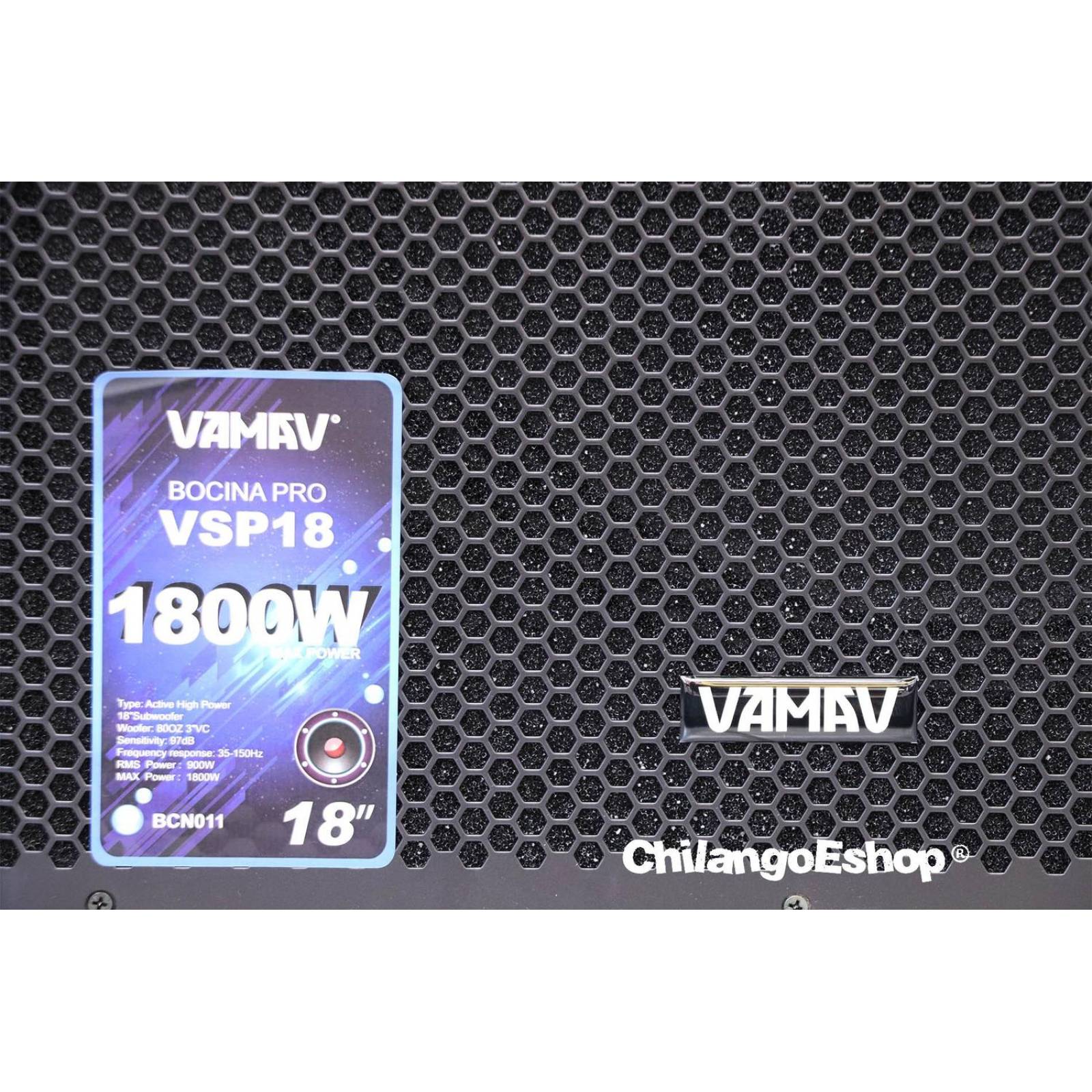 Subwoofer Activo 18 Pulg Activo Vamav Vsp18 900W Rms 