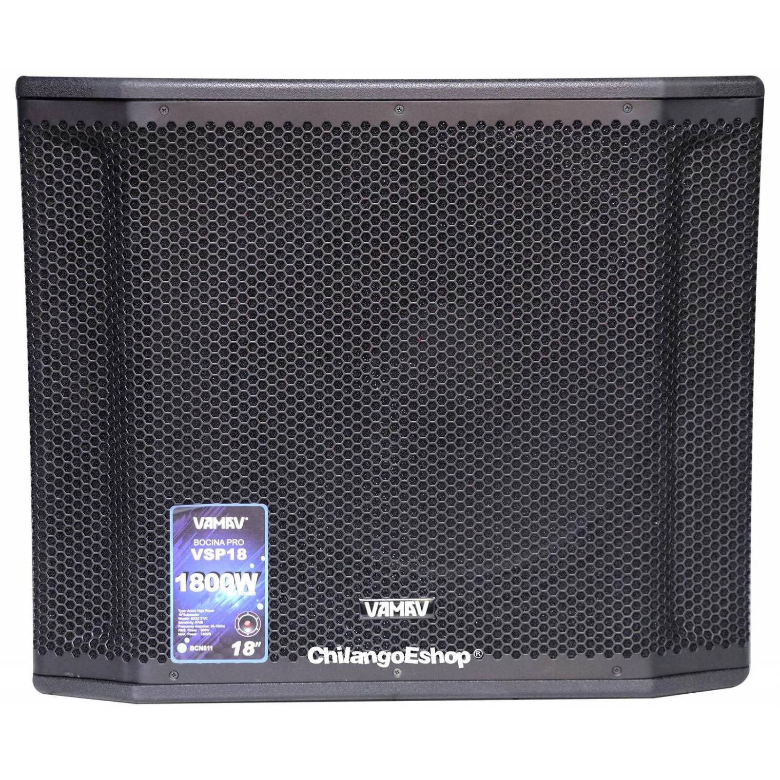 Subwoofer Activo 18 Pulg Activo Vamav Vsp18 900W Rms 