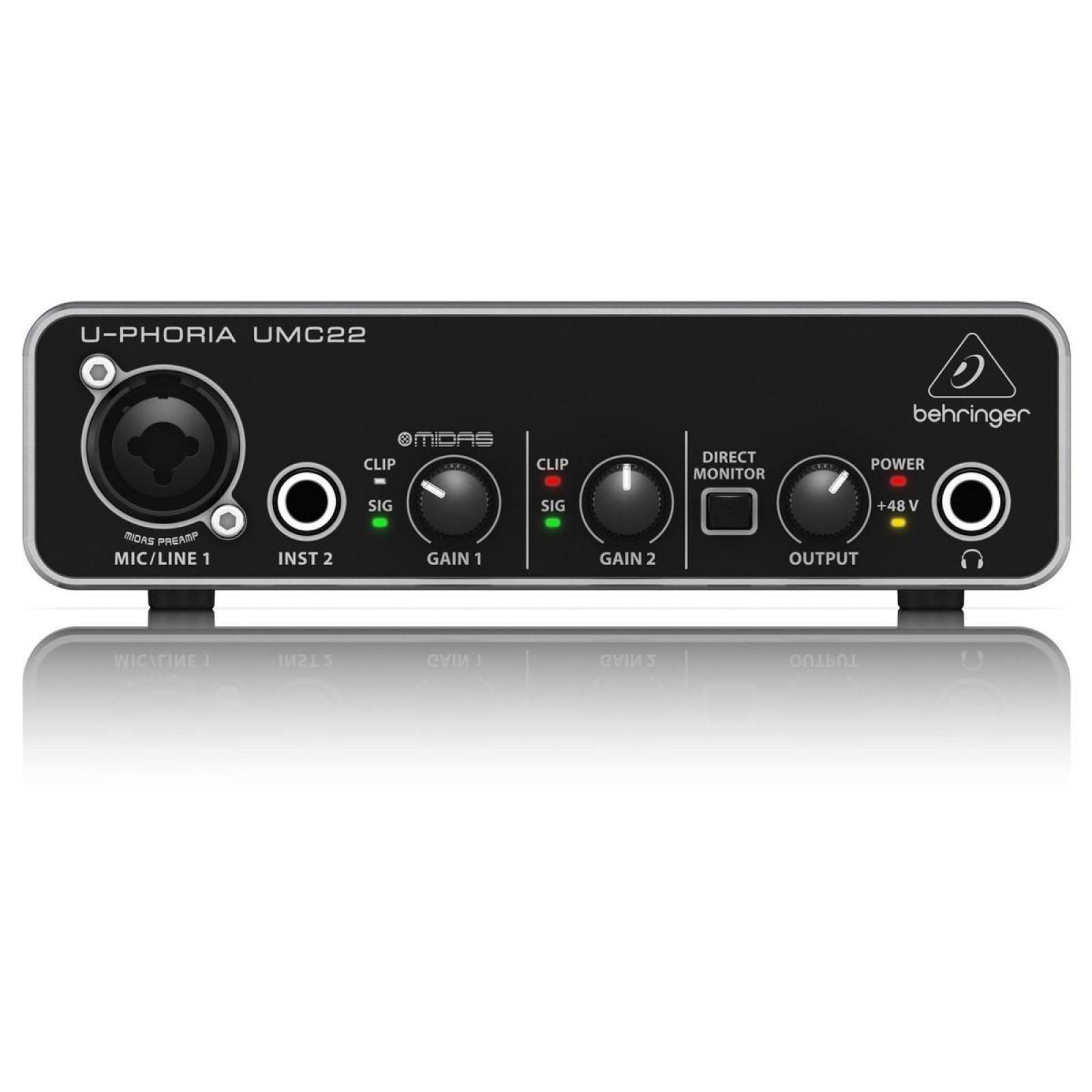 INTERFAZ INTERFACE DE AUDIO BEHRINGER U PHORIA UMC22