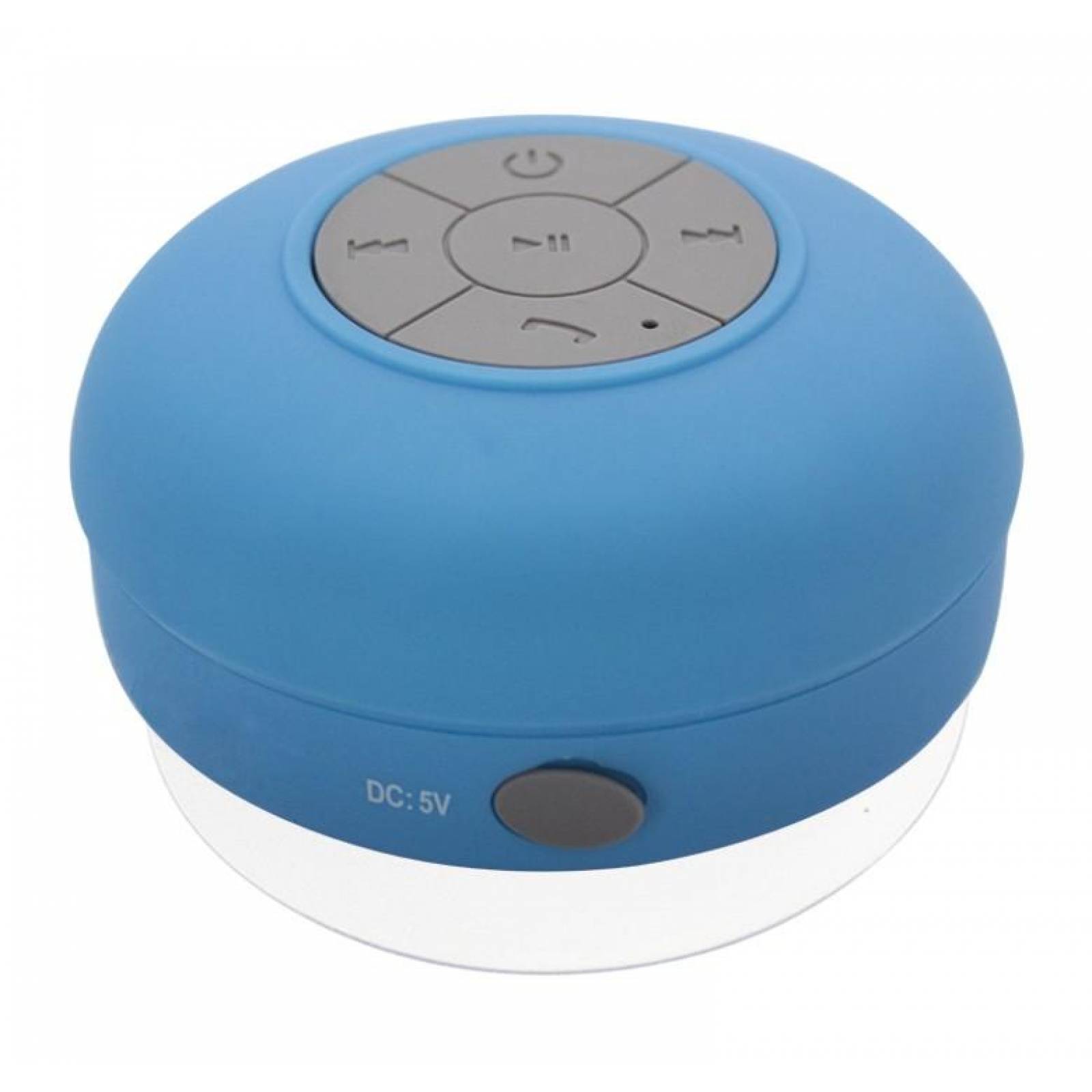 BOCINA PORTATIL BLUETOOTH PARA REGADERA COLOR AZUL 