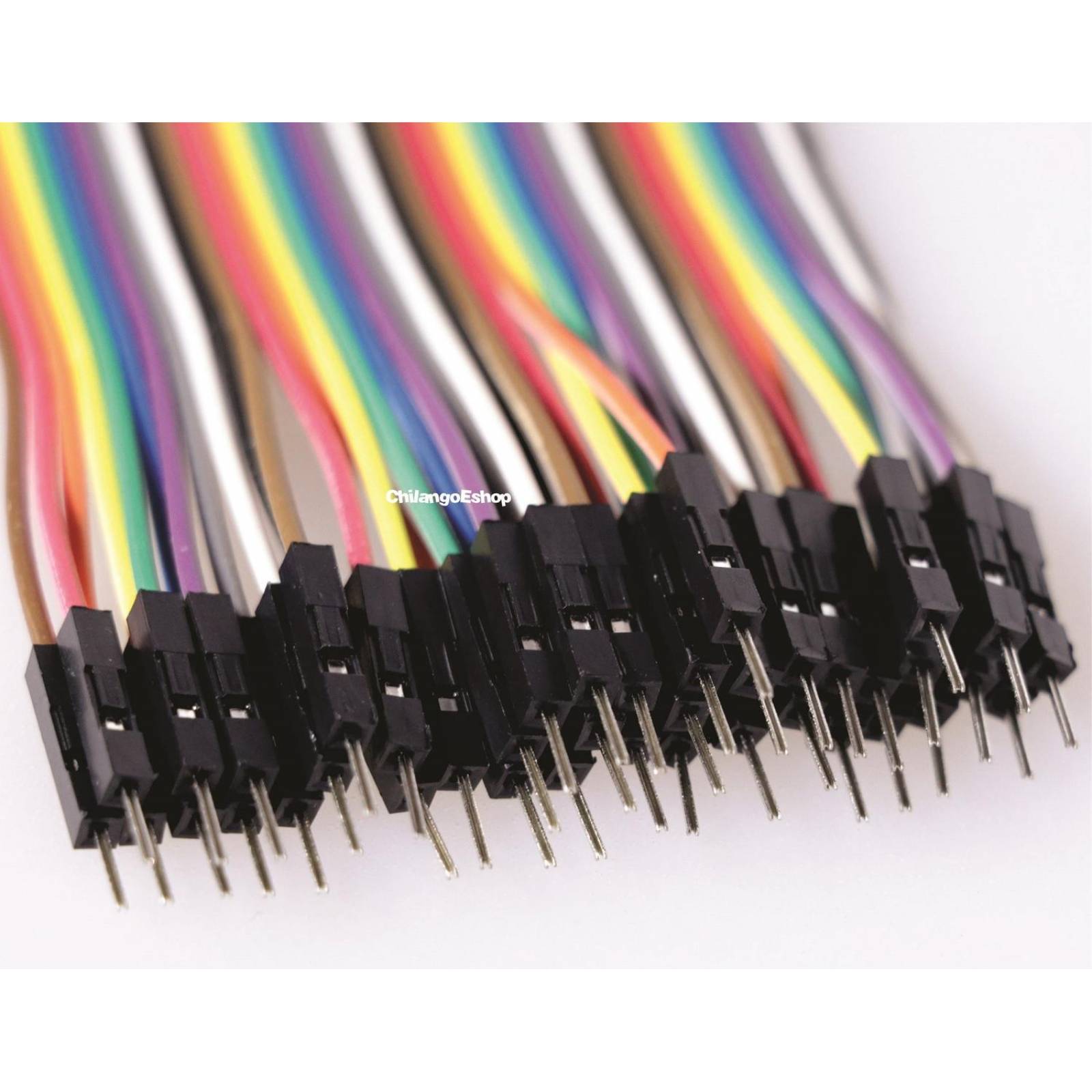 40 CABLES DUPONT PIN PARA PROTOBOARD MACHO - MACHO 25CM 