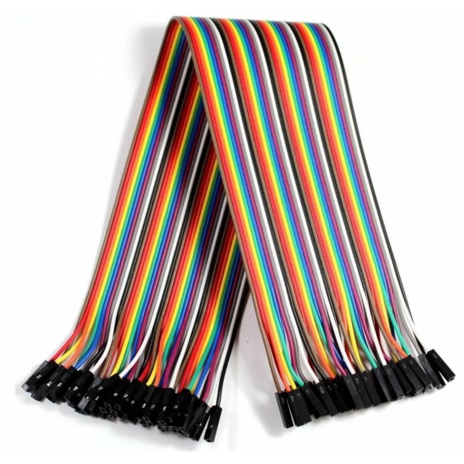 40 CABLES DUPONT PIN PARA PROTOBOARD HEMBRA - HEMBRA 25CM 