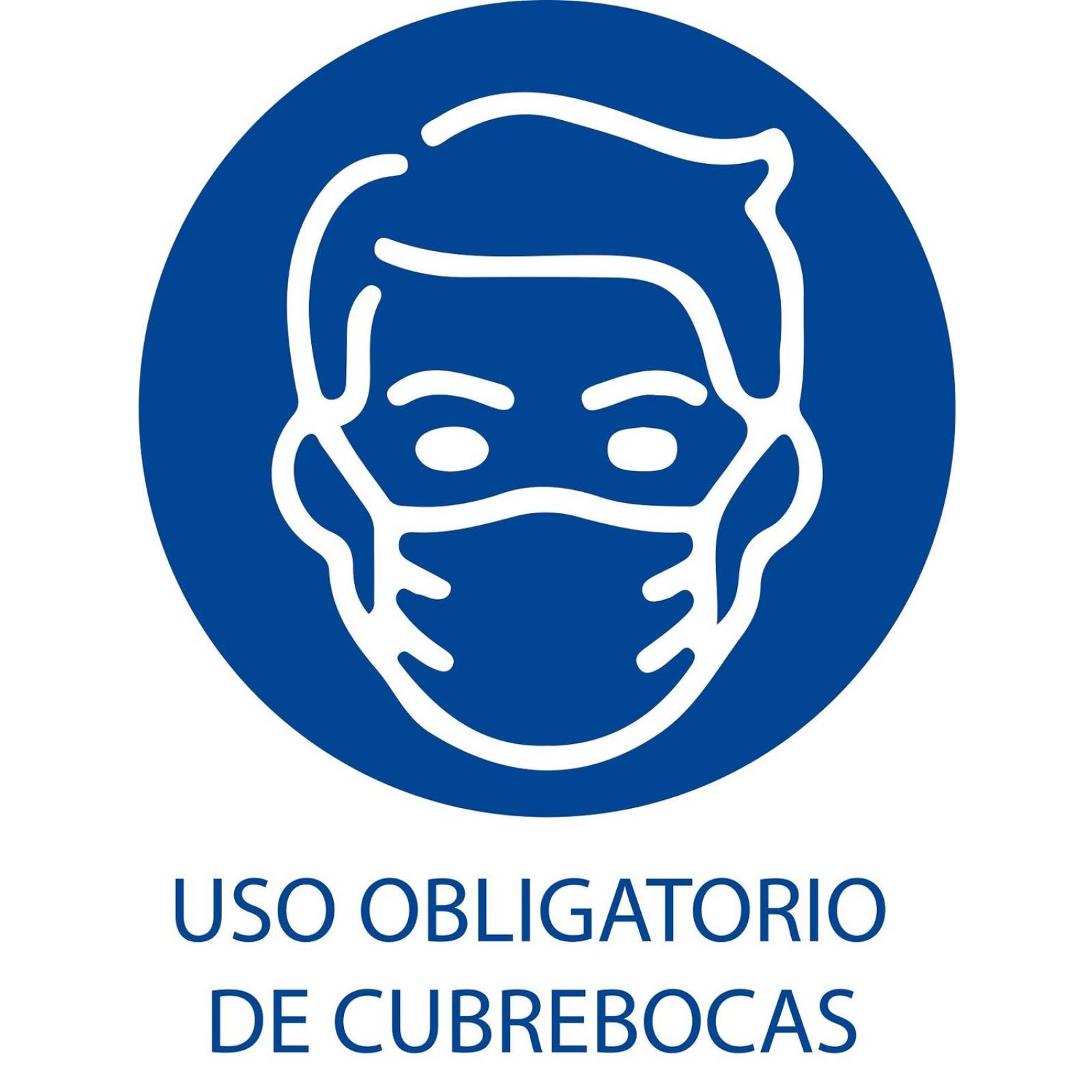 SEÑALAMIENTO DE 25x35 USO OBLIGATORIO CUBRE BOCA 