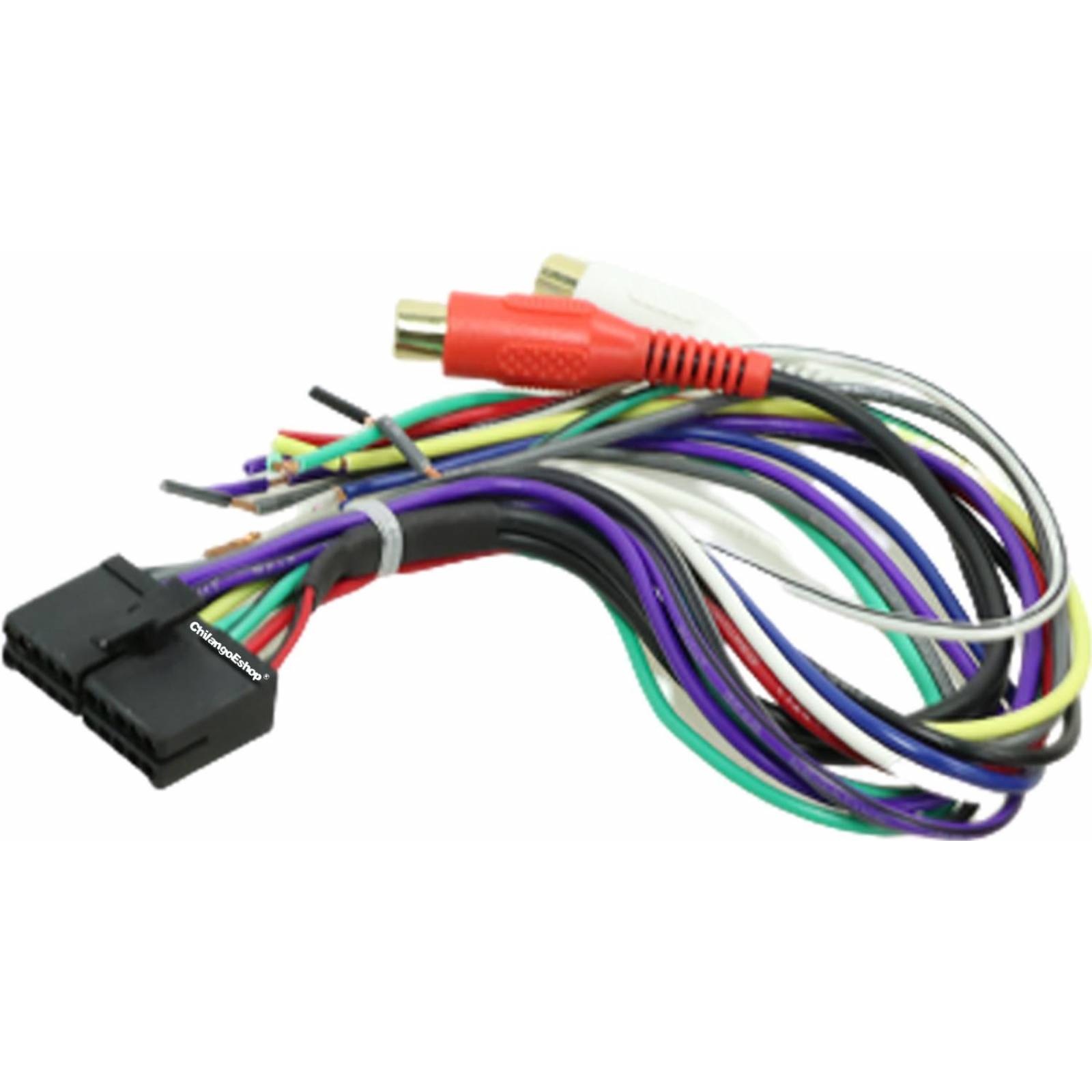 ARNES CONECTOR CON CABLES PARA AUTOESTEREO TIPO JENSEN 2 JACK RCA 