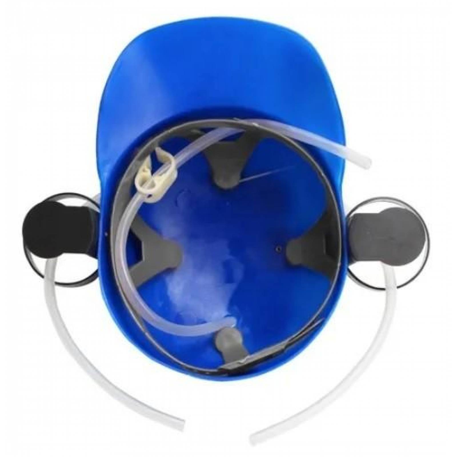 CASCO PORTA LATAS DE CERVEZA REFRESCO BEBIDAS AZUL 