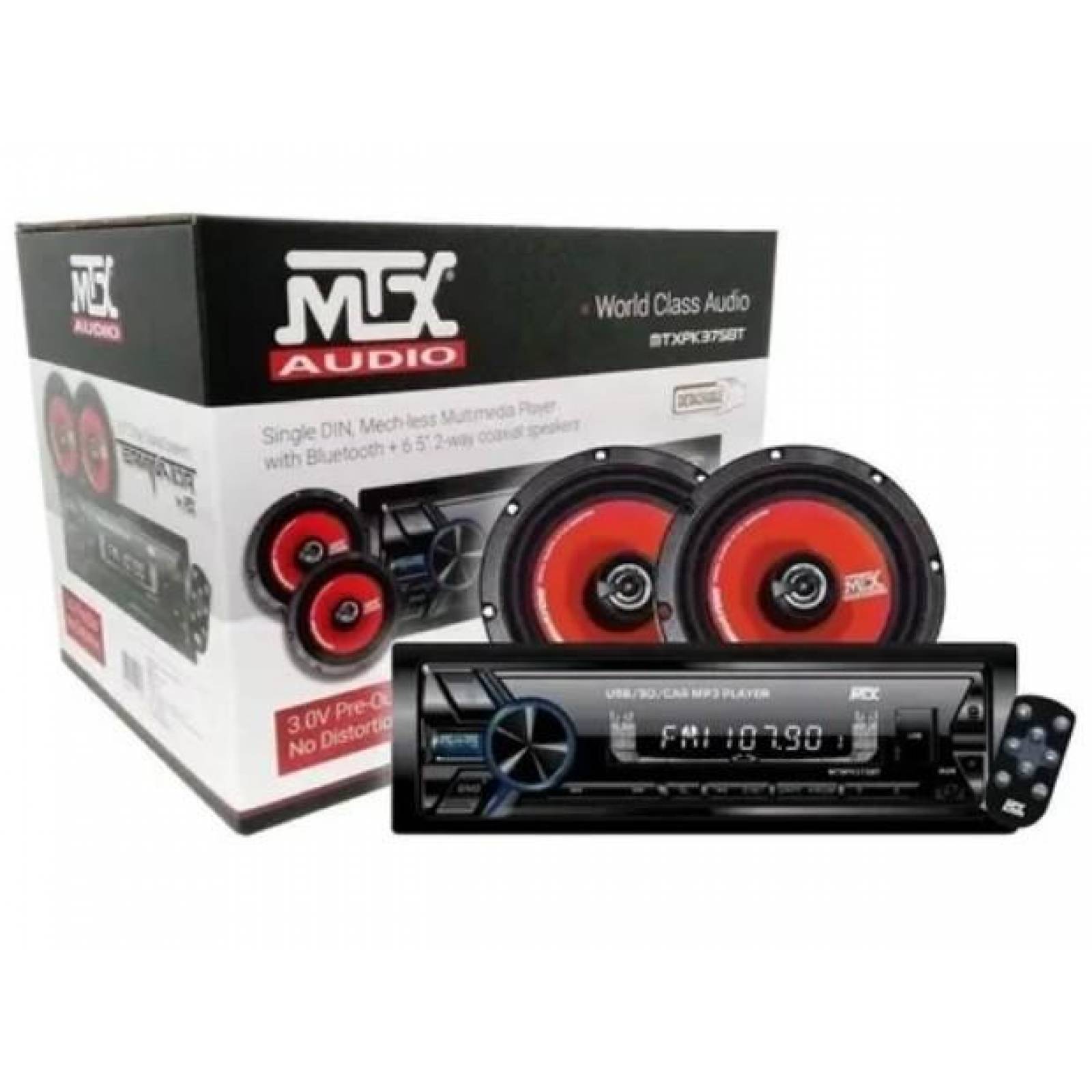 PAQUETE MTX AUTOESTEREO Y JUEGO DE BOCINAS 6,5 PULG 