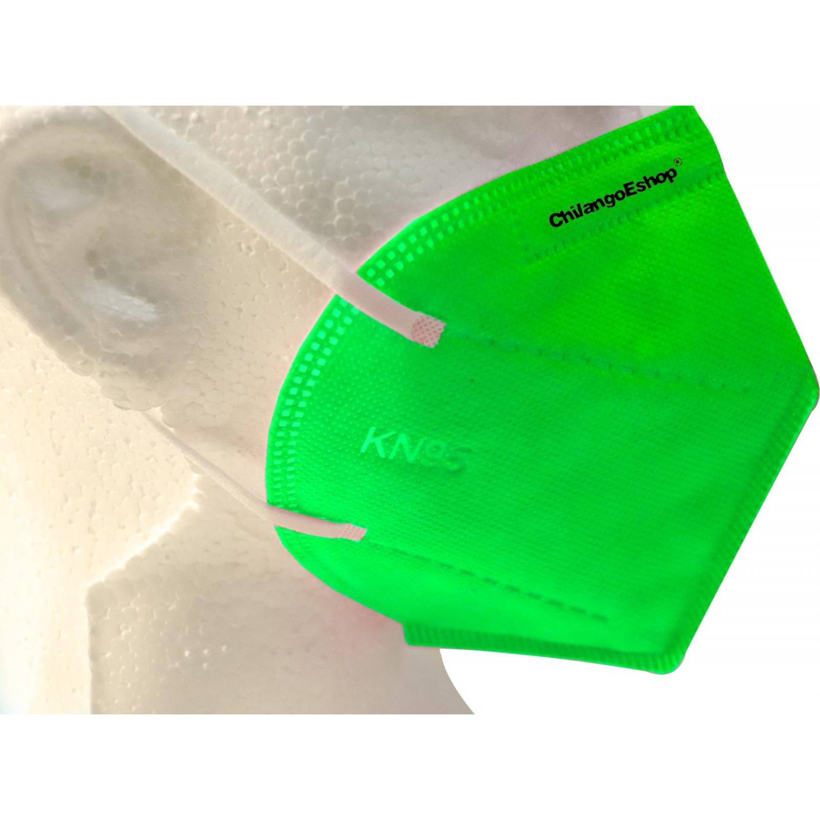 CUBRE BOCA MASCARILLA KN95 VERDE NEON CON VALVULA 