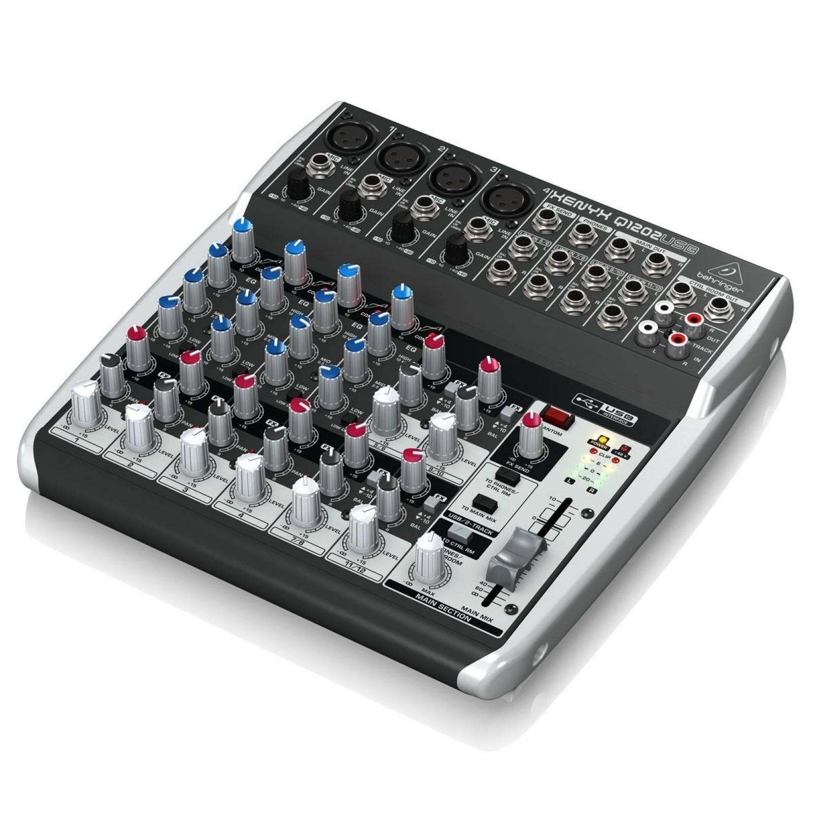 MEZCLADORA BEHRINGER XENYX Q1202USB CON INTERFAZ PARA GRABAR