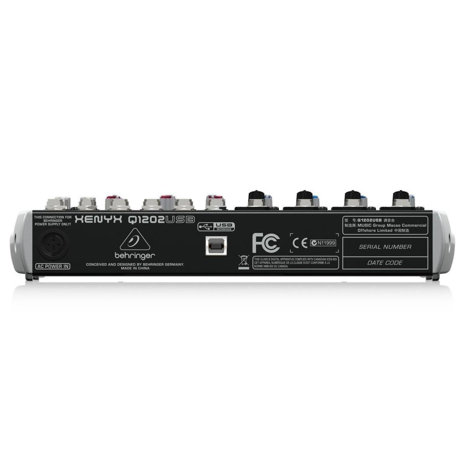 MEZCLADORA BEHRINGER XENYX Q1202USB CON INTERFAZ PARA GRABAR