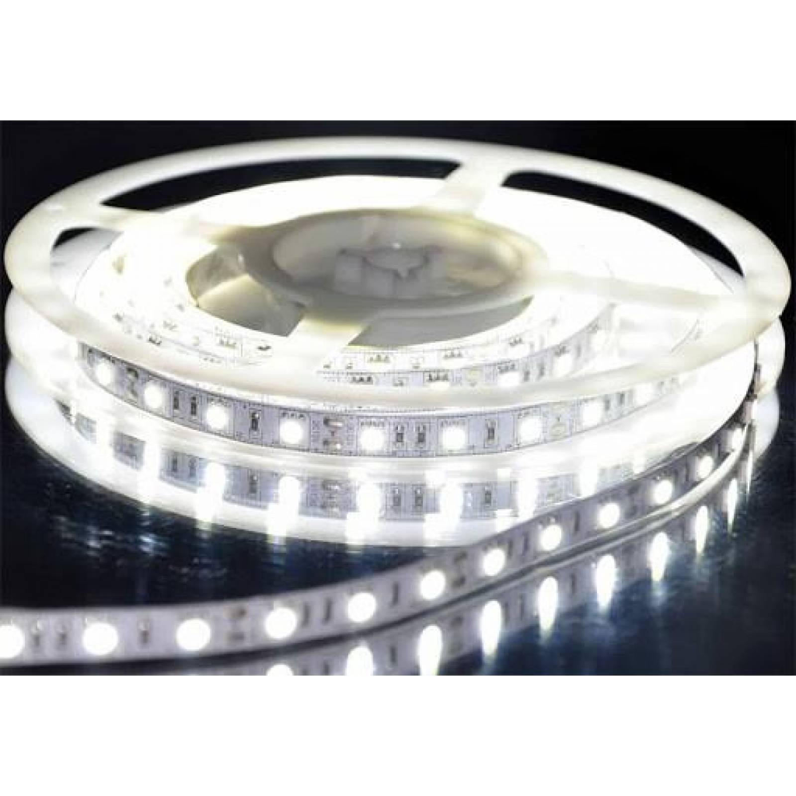 ROLLO TIRA LED ULTRABRILLANTE 5050 5 METROS IP65 BLANCO FRIO 