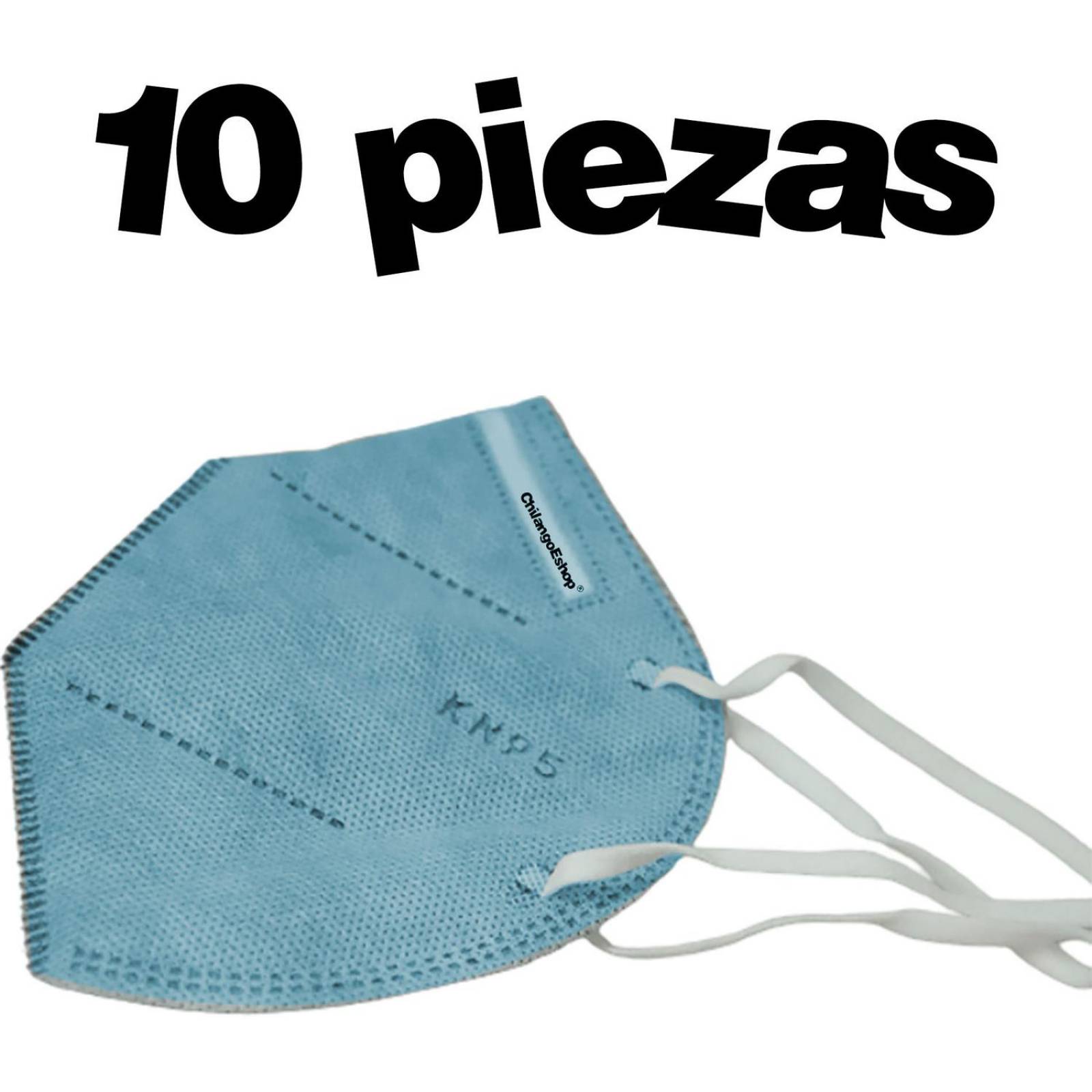 10 CUBRE BOCA MASCARILLA KN95 AZUL 