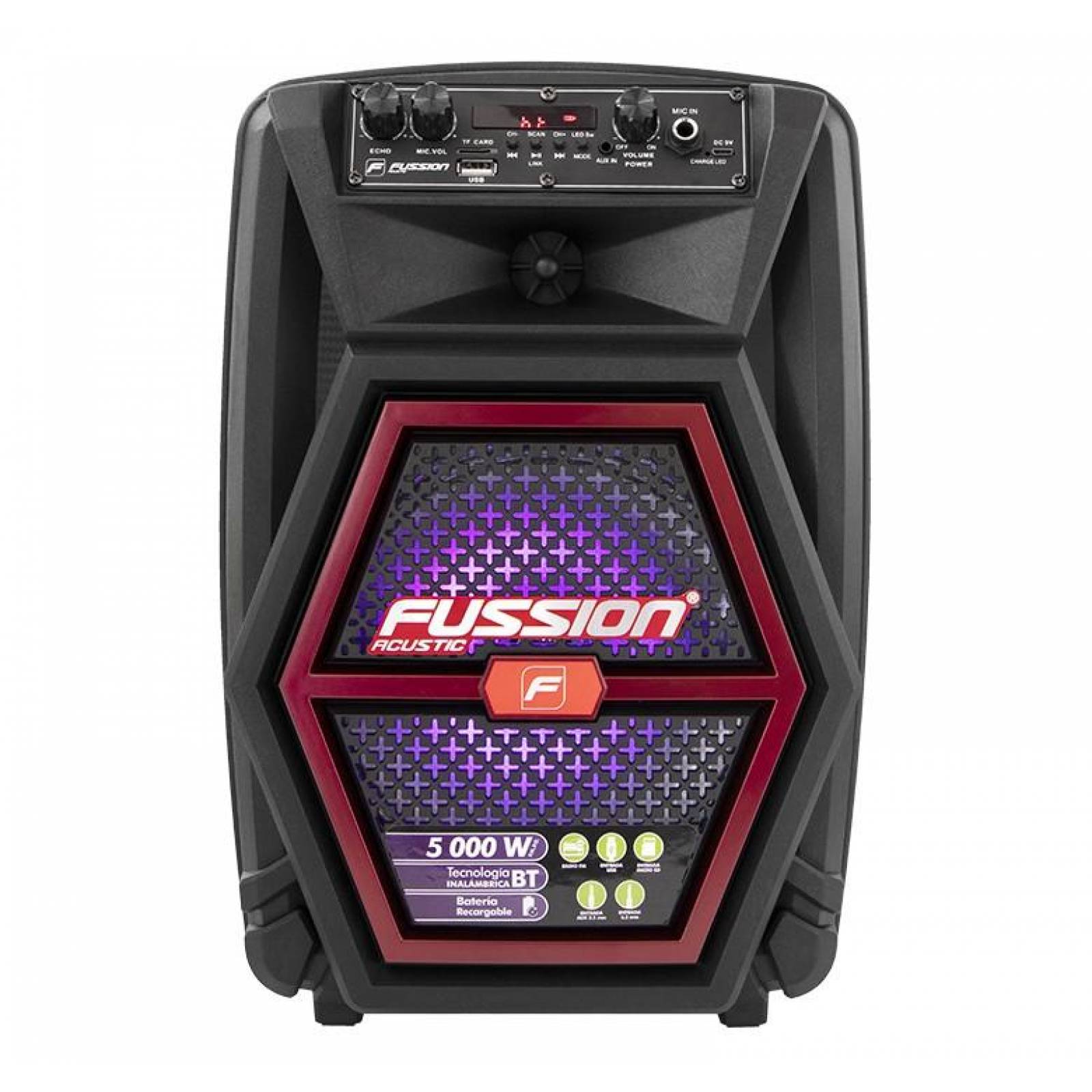 BAFLE AMPLIFICADO 8 PULG RECARGABLE USB SD BLUETOOTH 