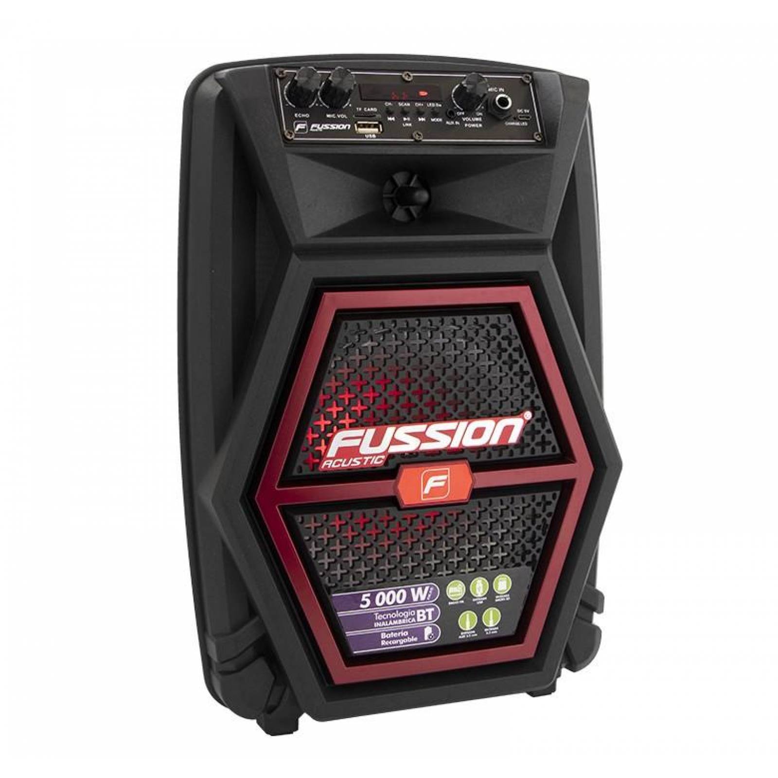 BAFLE AMPLIFICADO 8 PULG RECARGABLE USB SD BLUETOOTH 