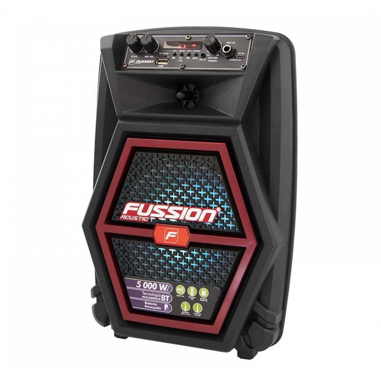 BAFLE AMPLIFICADO 8 PULG RECARGABLE USB SD BLUETOOTH 