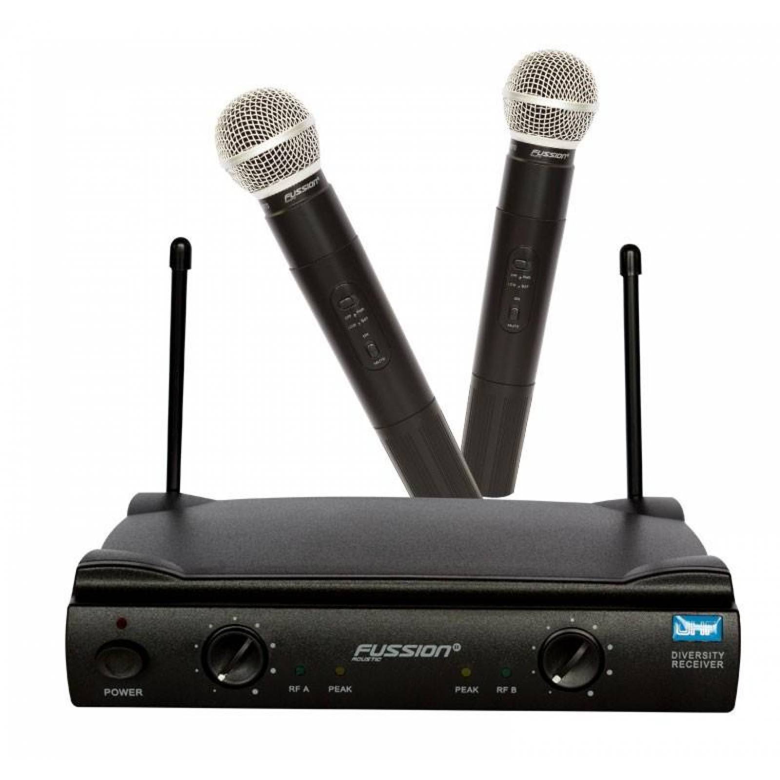 SISTEMA DE 2 MICROFONOS INALAMBRICOS UHF IDEAL KARAOKE