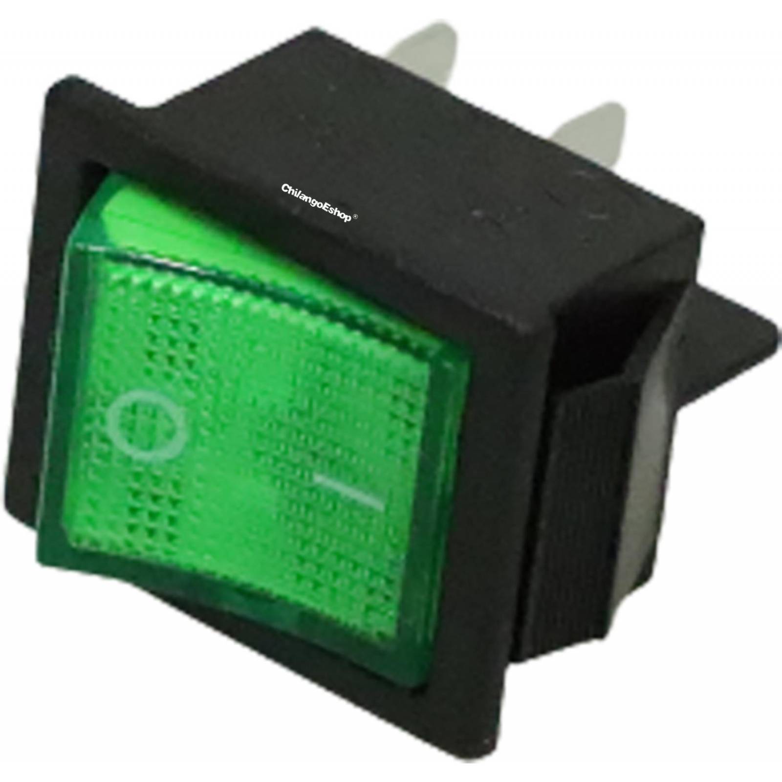 SWITCH BALANCIN CON PILOTO 4PATAS 2P-2T VERDE 