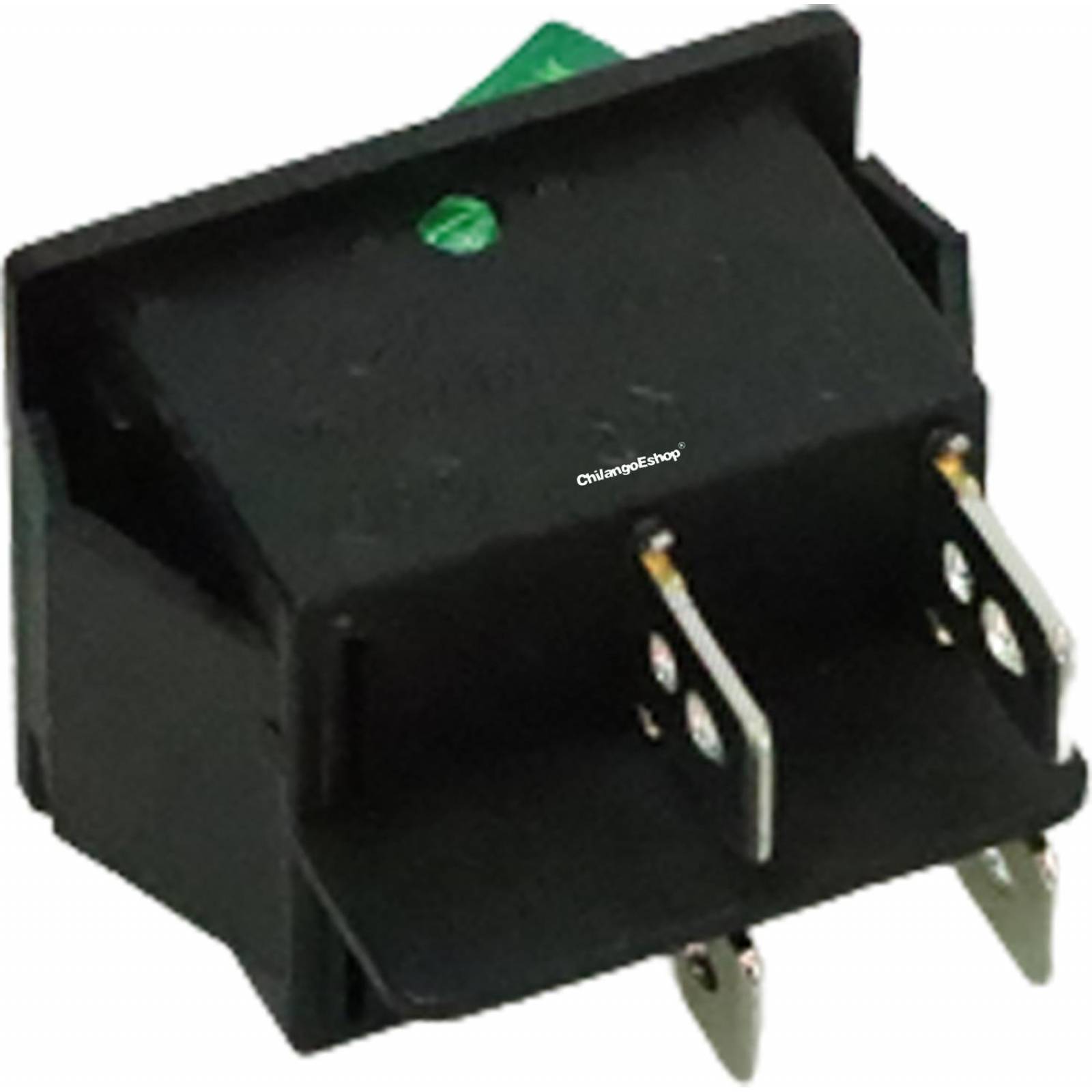 SWITCH BALANCIN CON PILOTO 4PATAS 2P-2T VERDE 