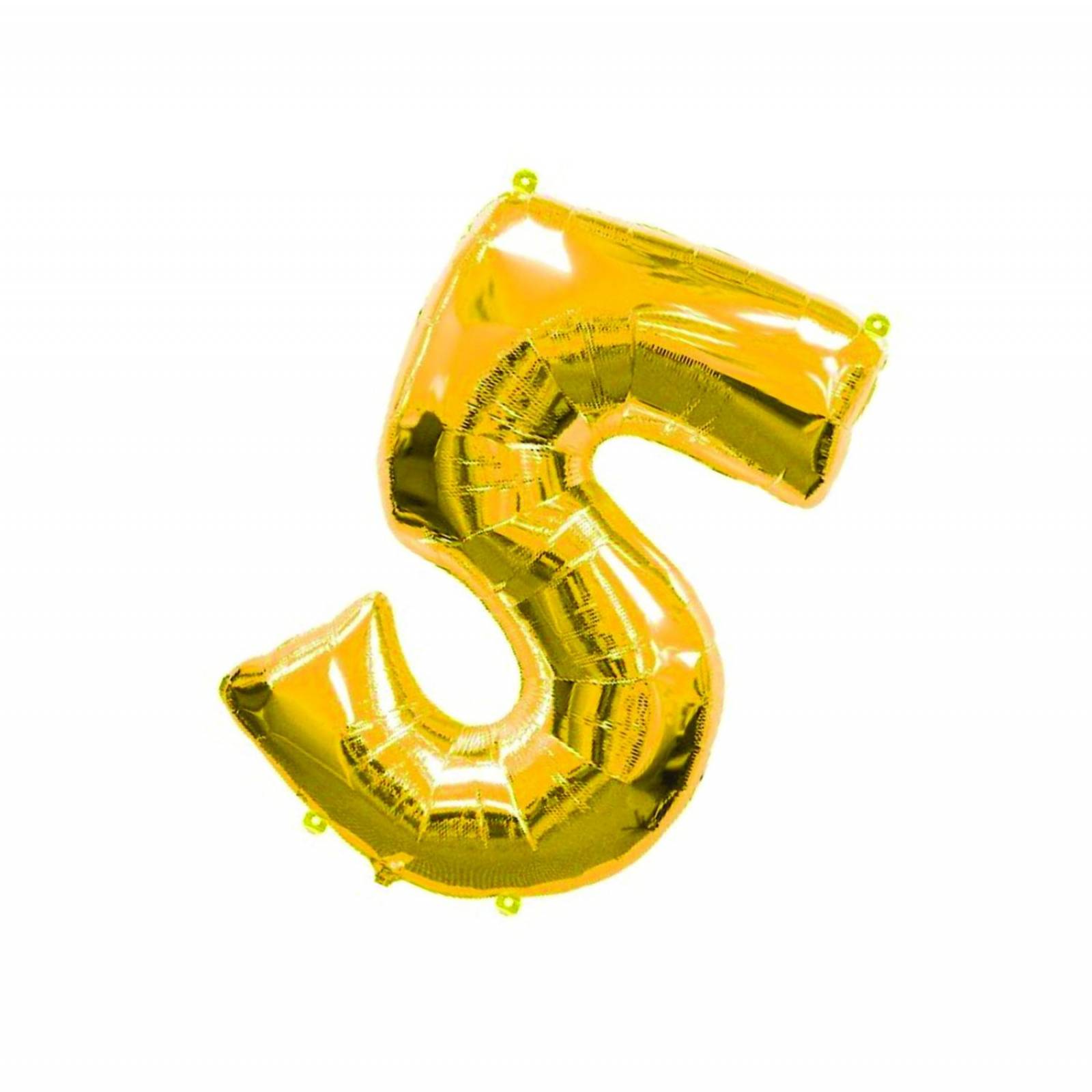 Globo Metalico De Numero Cinco Gigante 80Cm Dorado