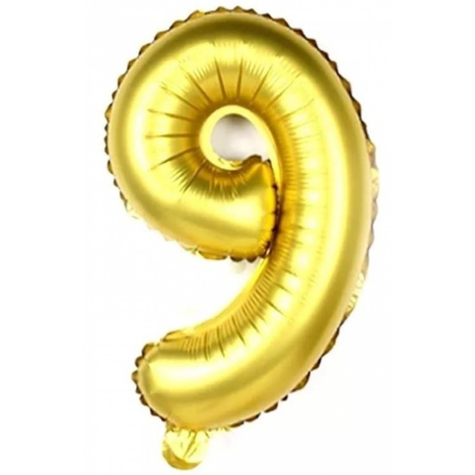 Globo Metalico De Numero Nueve Gigante 80Cm Dorado