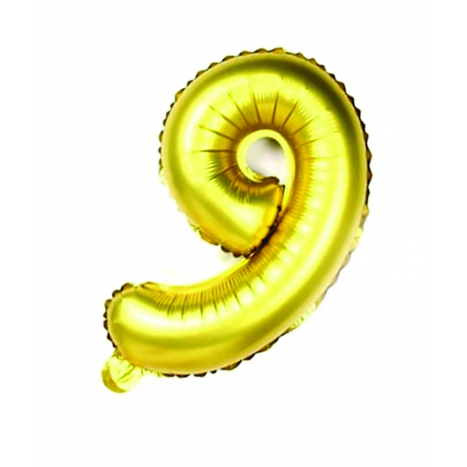 Globo Metalico De Numero Nueve Gigante 80Cm Dorado