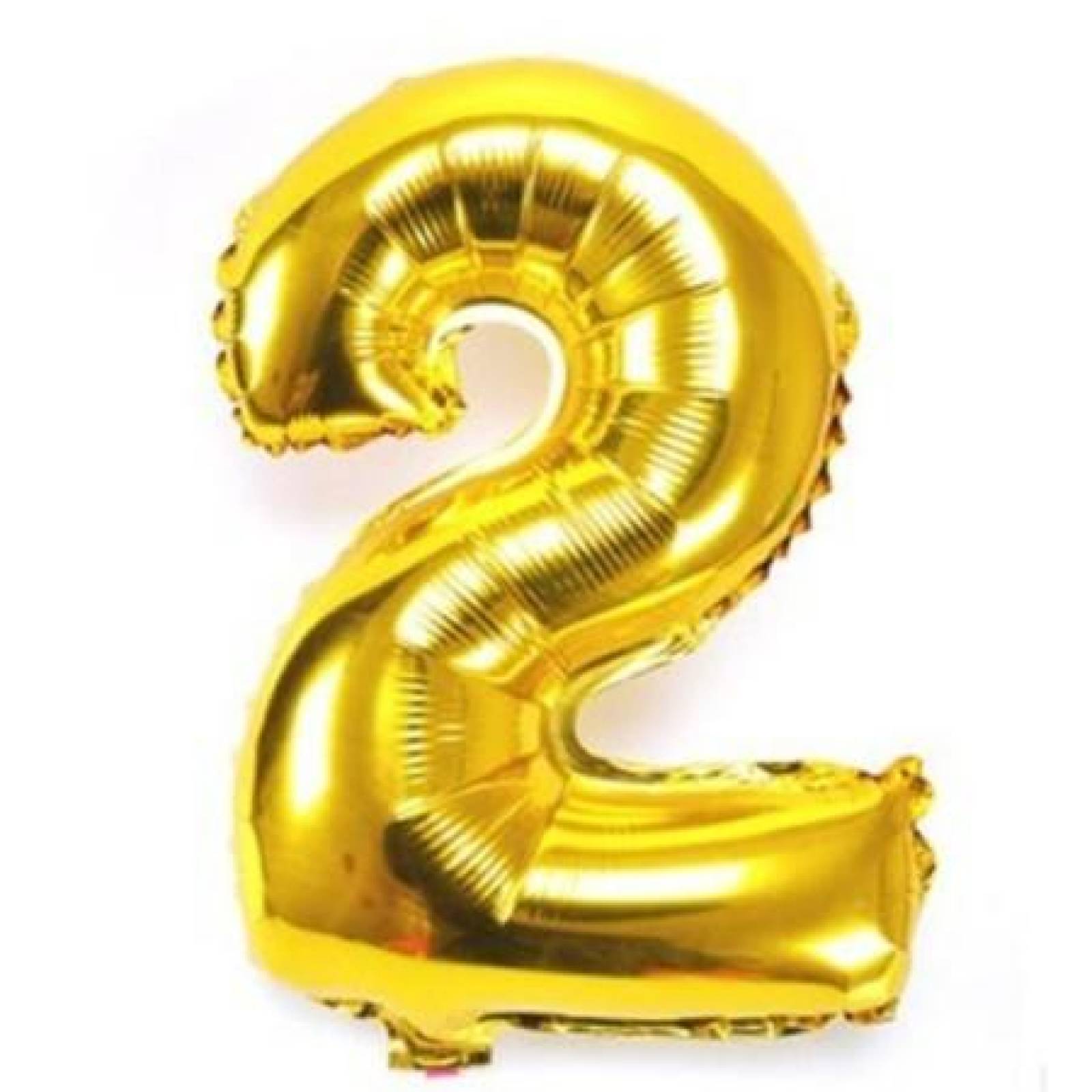 Globo Metalico De Numero Dos Gigante 80Cm Dorado