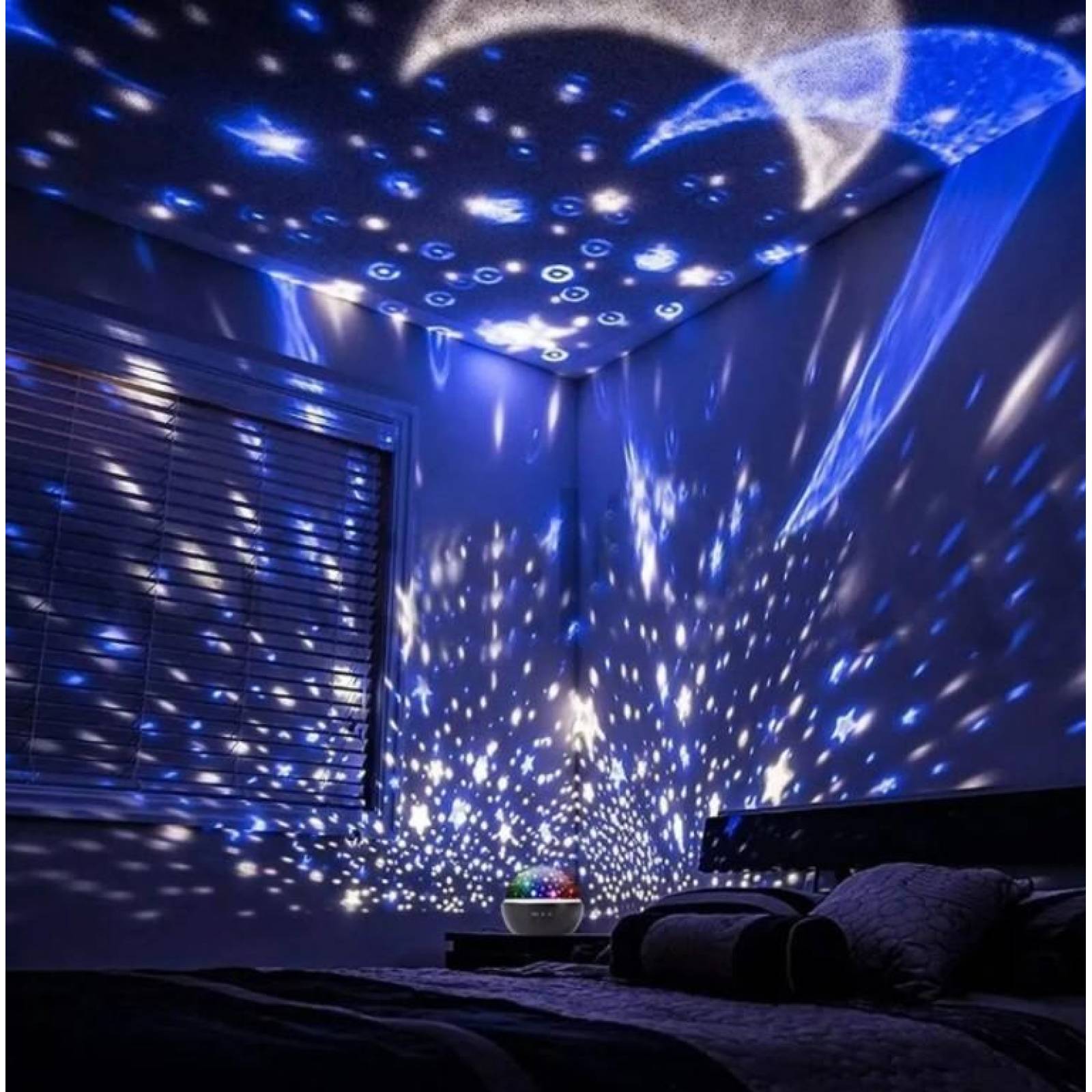 ESFERA PROYECTOR ESTRELLAS LAMPARA NOCHE BOCINA BLUETOOTH