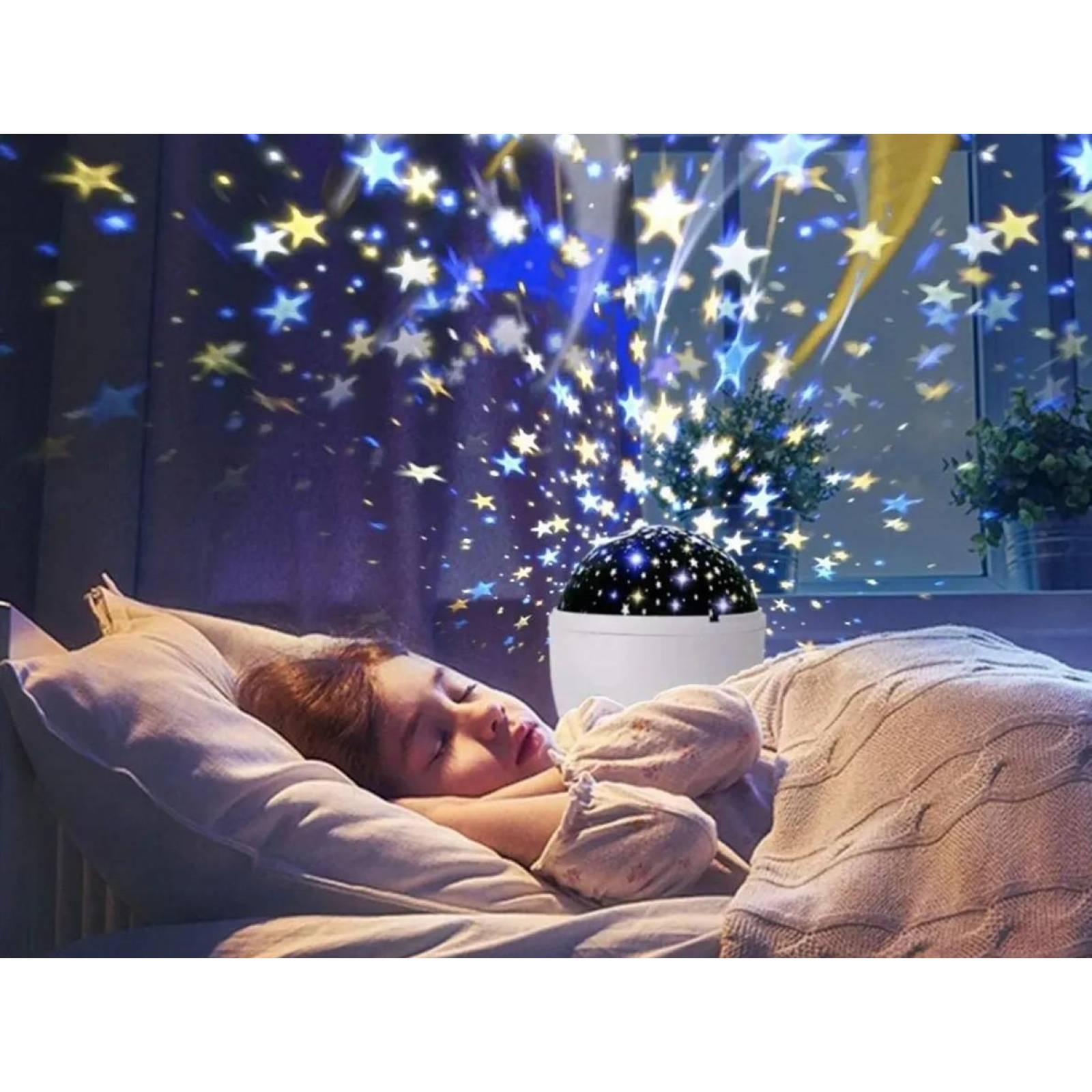 ESFERA PROYECTOR ESTRELLAS LAMPARA NOCHE BOCINA BLUETOOTH