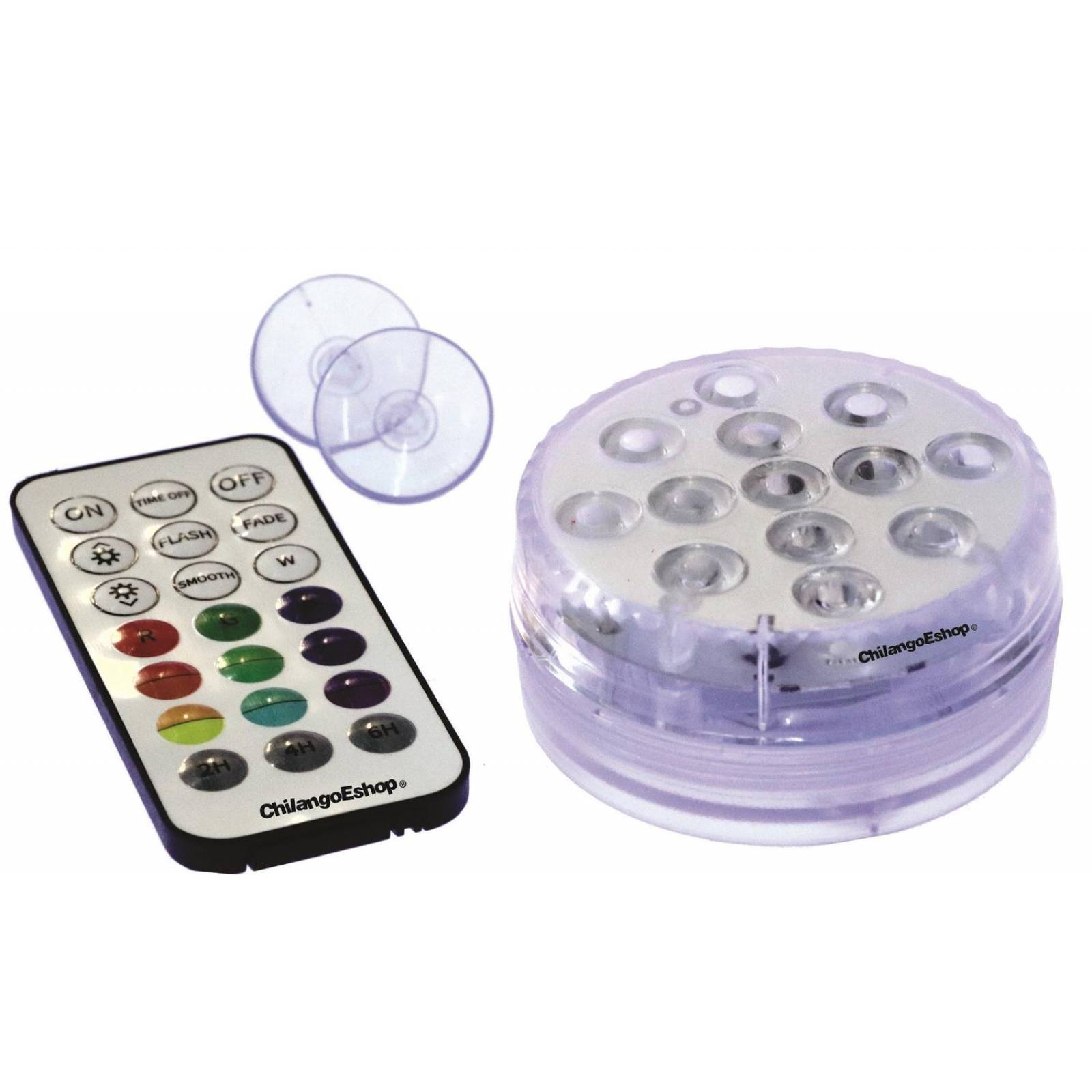 Base Lampara RGB 10 Led Sumergible Control Remoto Decoracion
